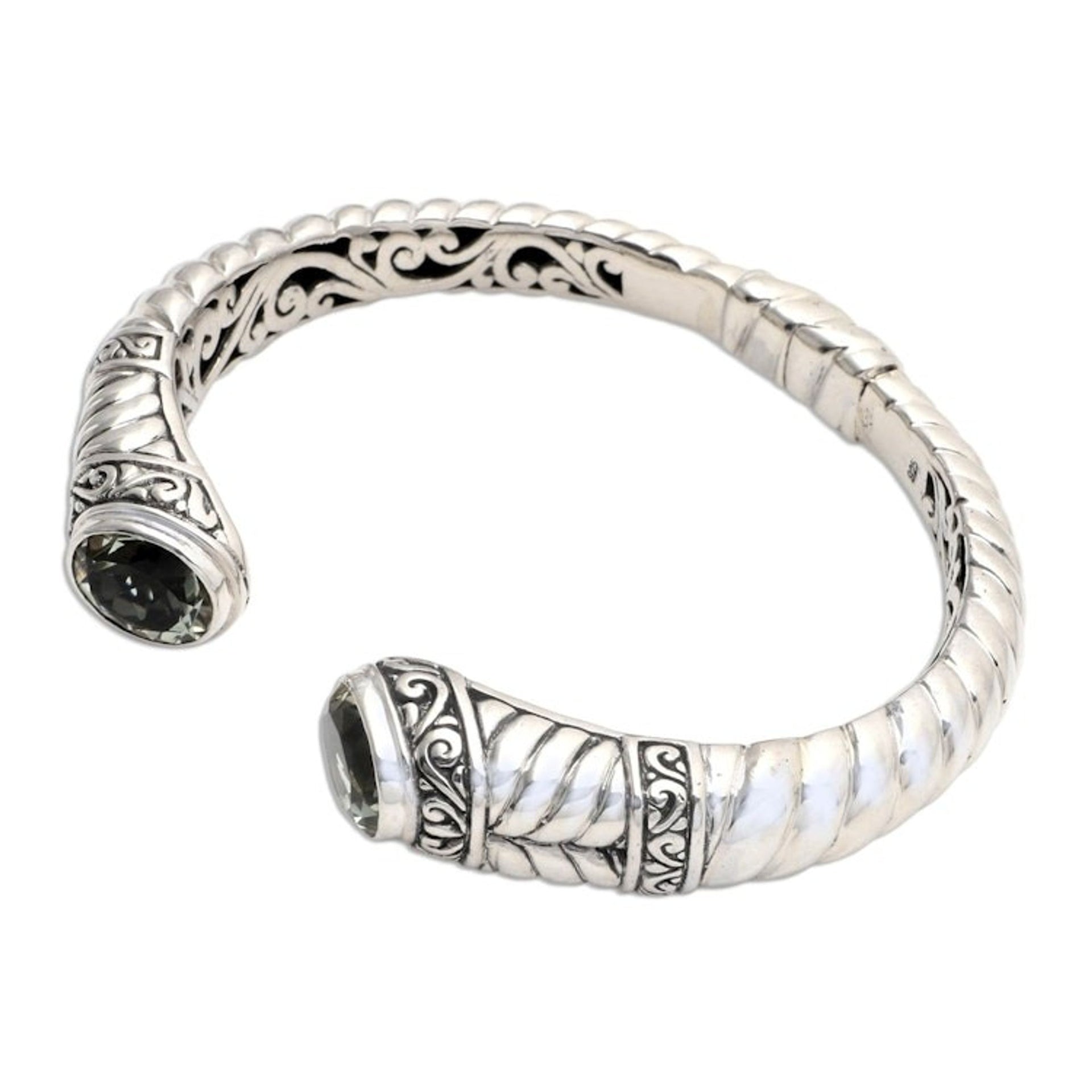 Sterling Silver and Prasiolite Cuff Bracelet 'Wish'