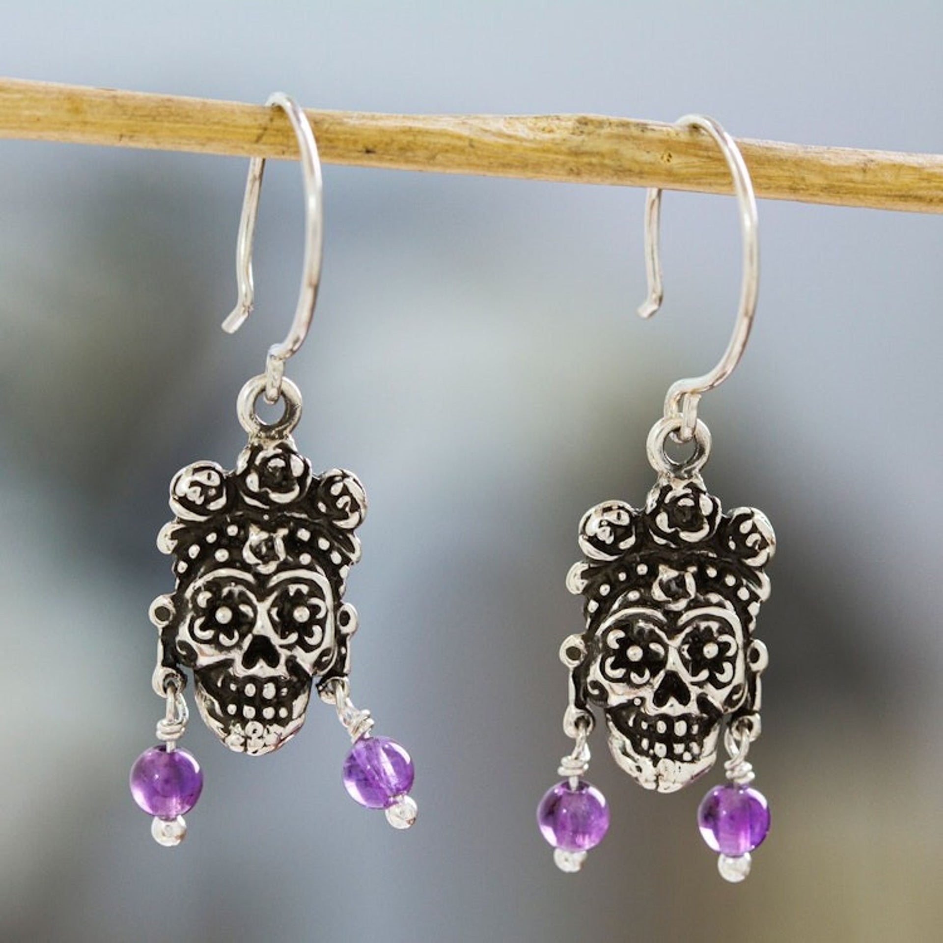 925 Sterling Silver Catrina Earrings From Taxco Mexico 'Catrina With Earrings'