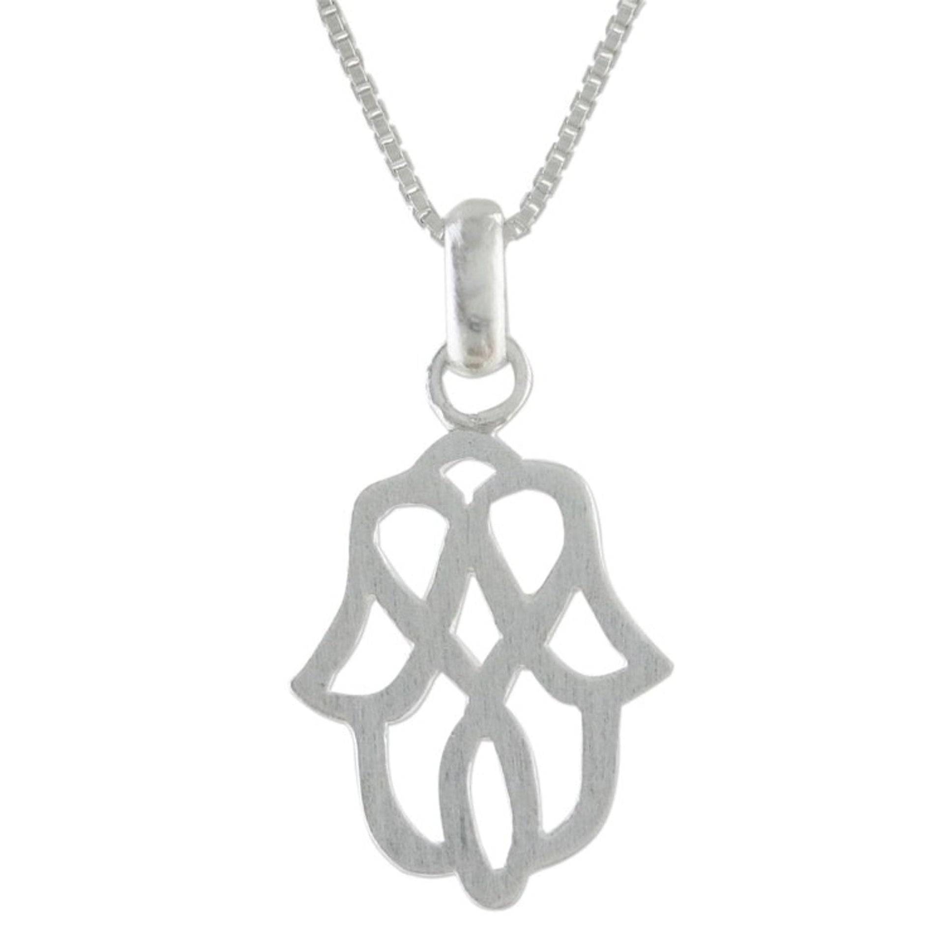 Modern Floral Motif Sterling Silver Pendant Necklace 'Beautiful Symmetry'