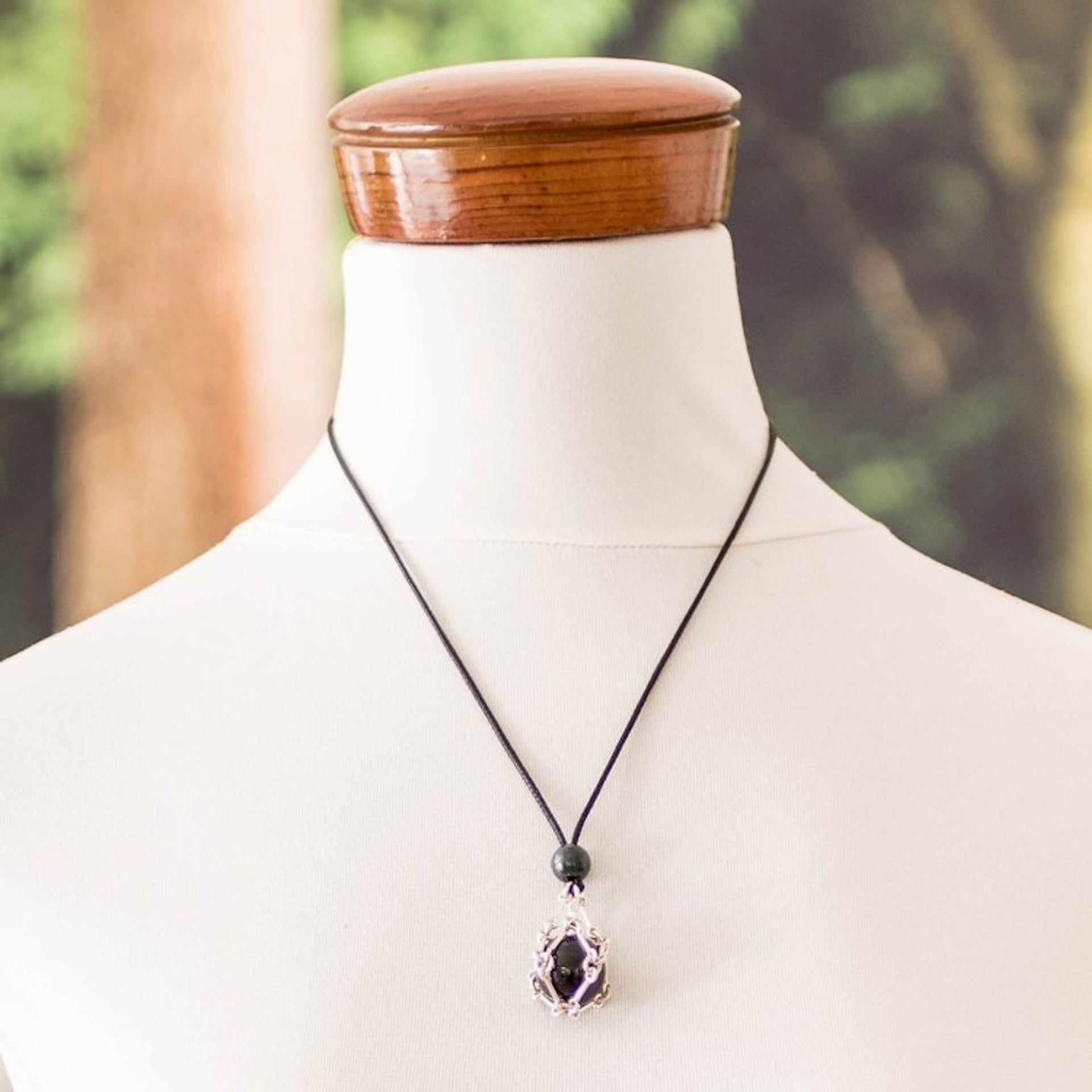Archangel-Themed Harmony Ball Necklace with 3 Jade Gemstones 'Celestial Spirits'