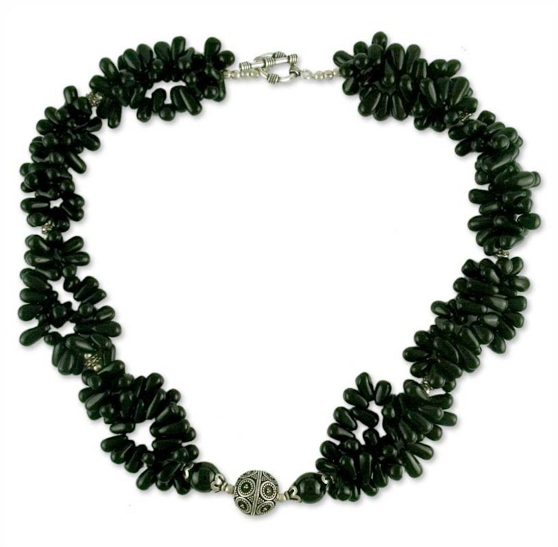 Onyx cluster necklace 'Radiant Night'