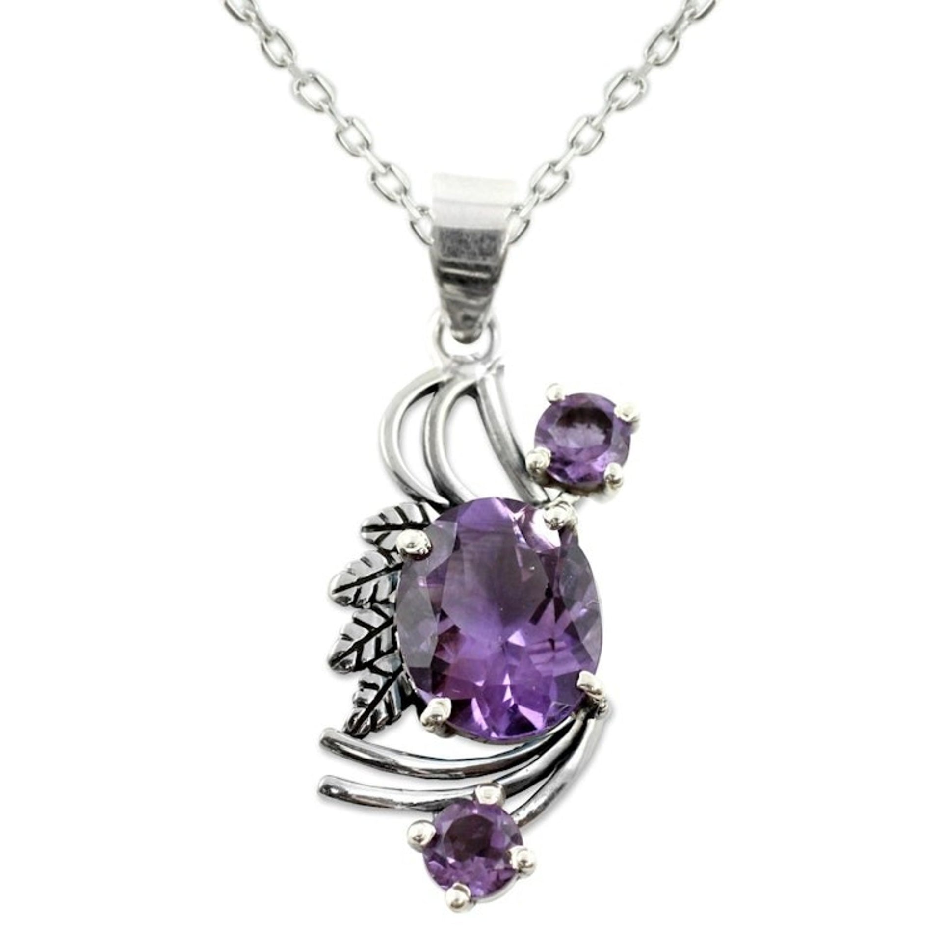 Amethyst pendant necklace 'Mughal Romance'