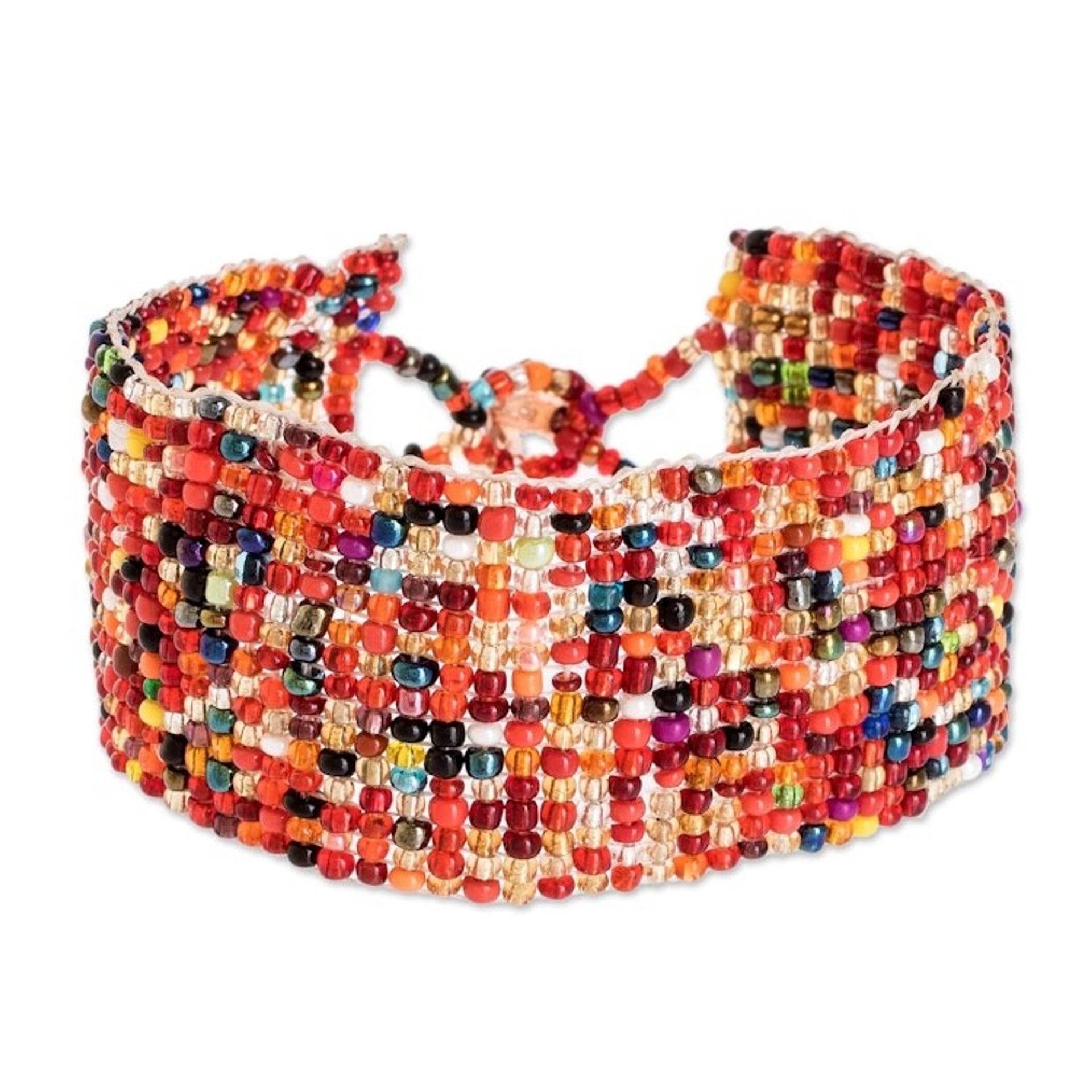 Multicolored Beaded Bracelet 'Rainbow Road'