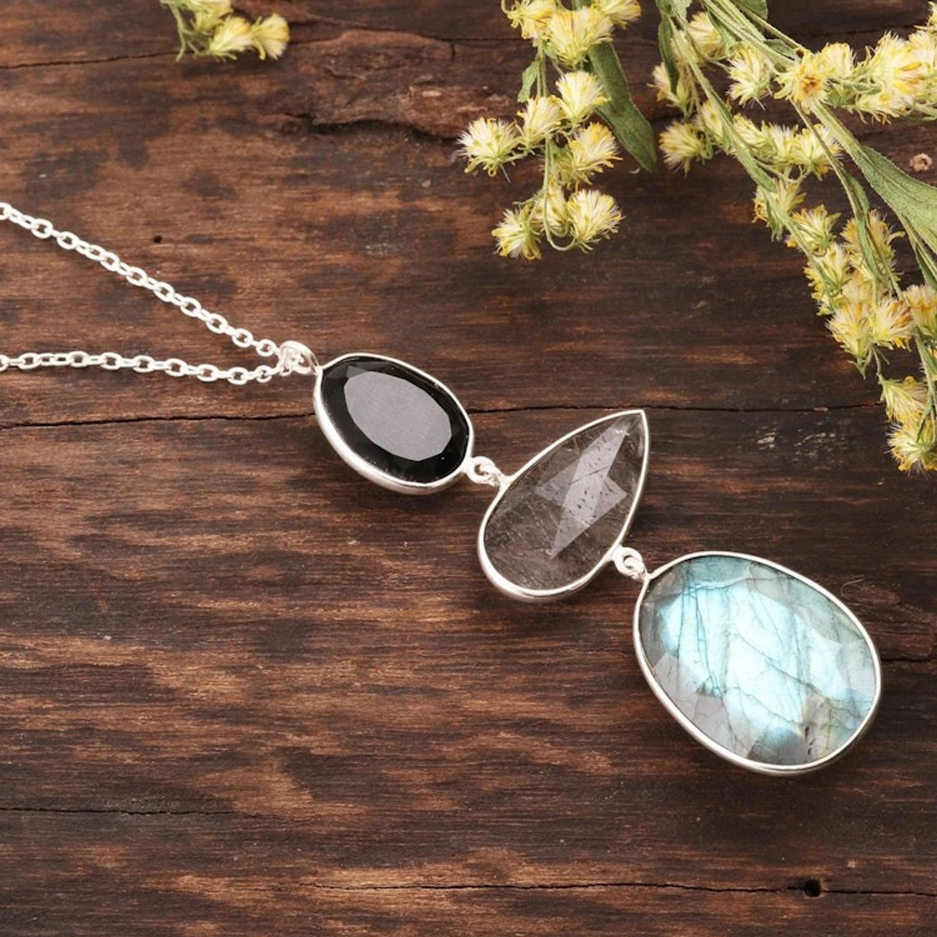 26.5-Carat Multi-Gemstone Pendant Necklace from India 'Splendorous Evening'