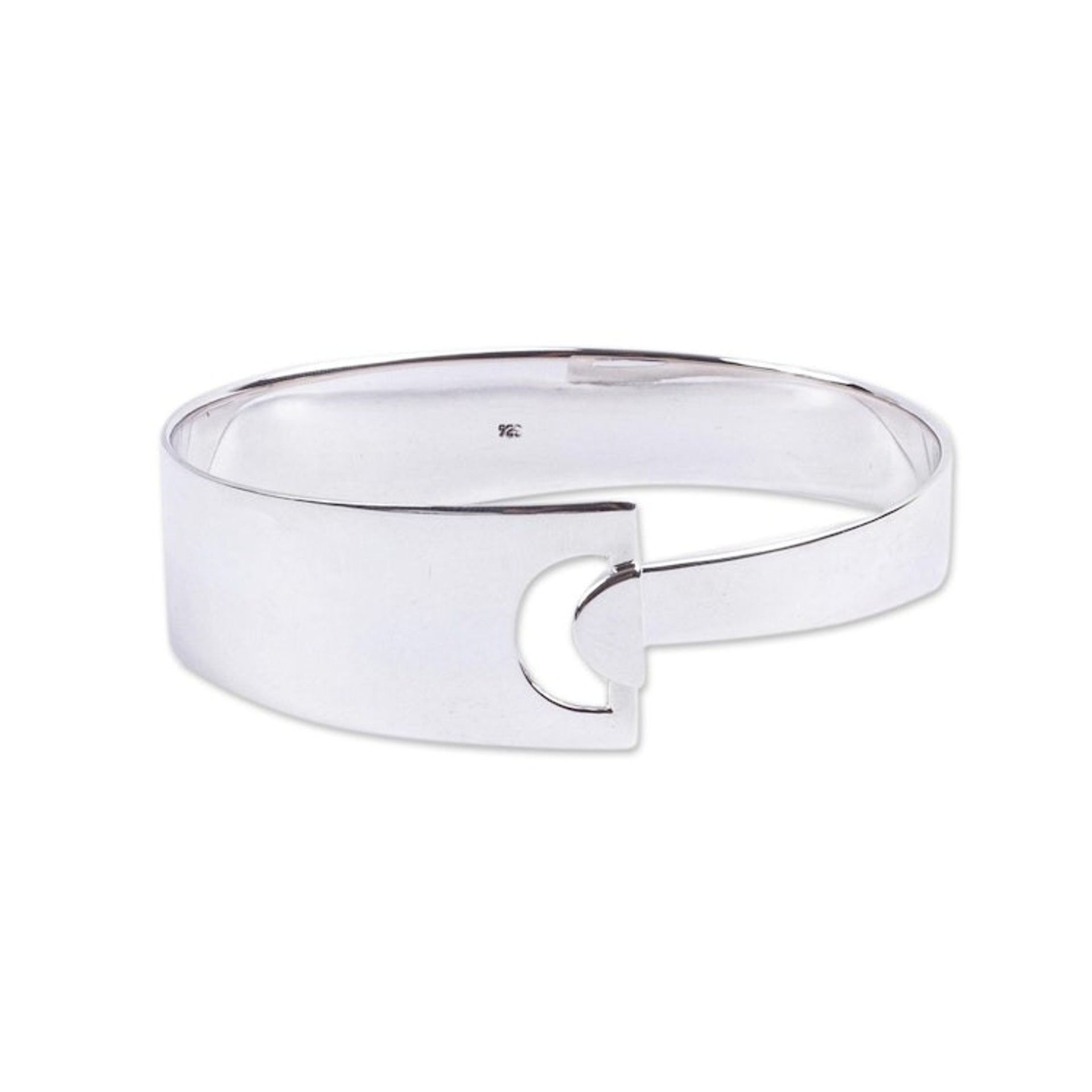 Modern Sterling Silver Bangle Bracelet 'High Fidelity'