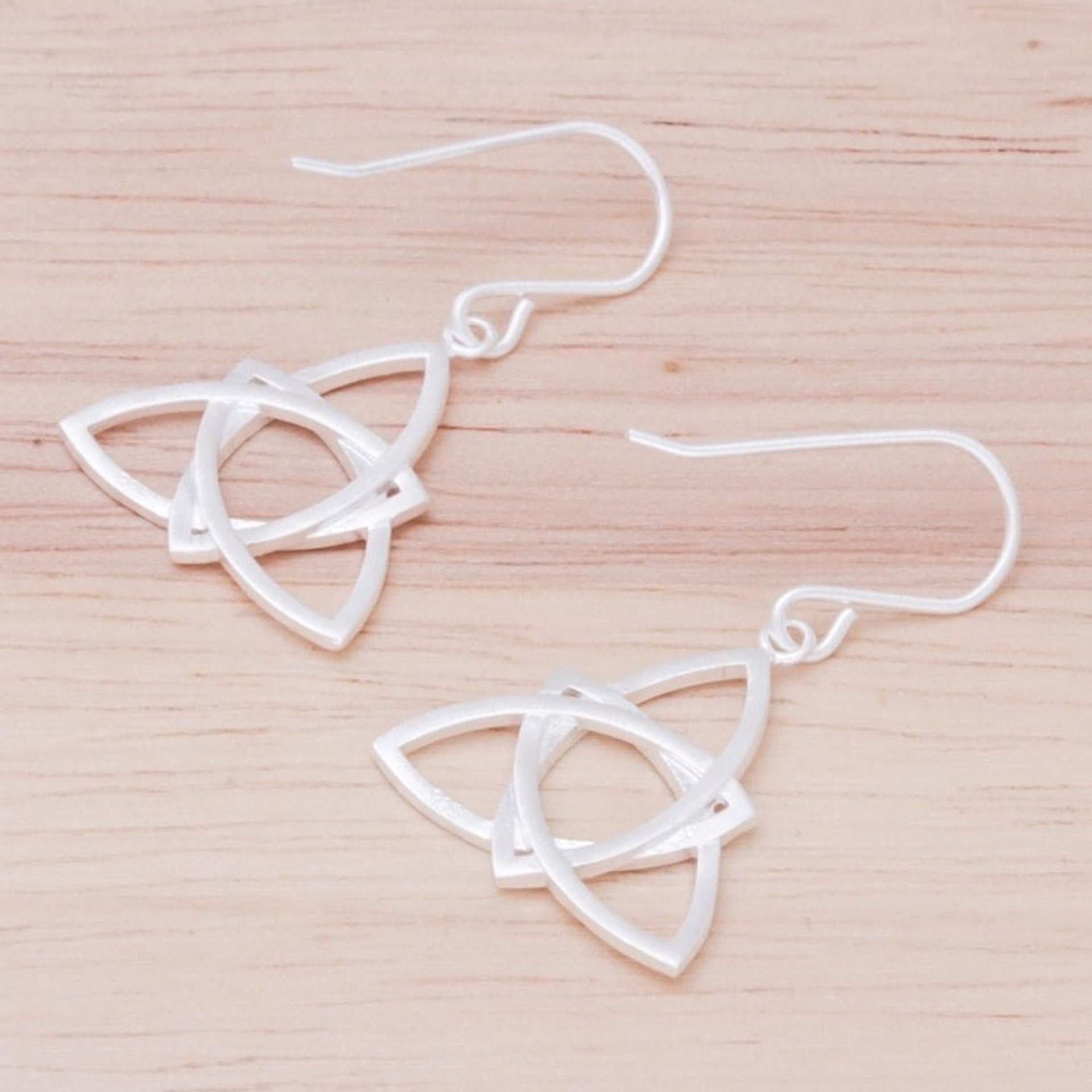 Openwork Sterling Silver Dangle Earrings from Thailand 'Harmonious Shapes'