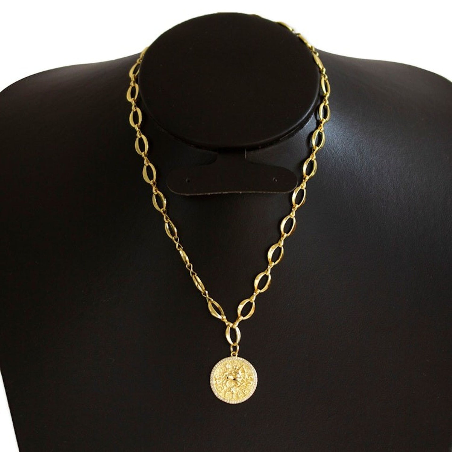 24k Gold-Plated Cubic Zirconia Sagittarius Pendant Necklace 'Sagittarius Born'