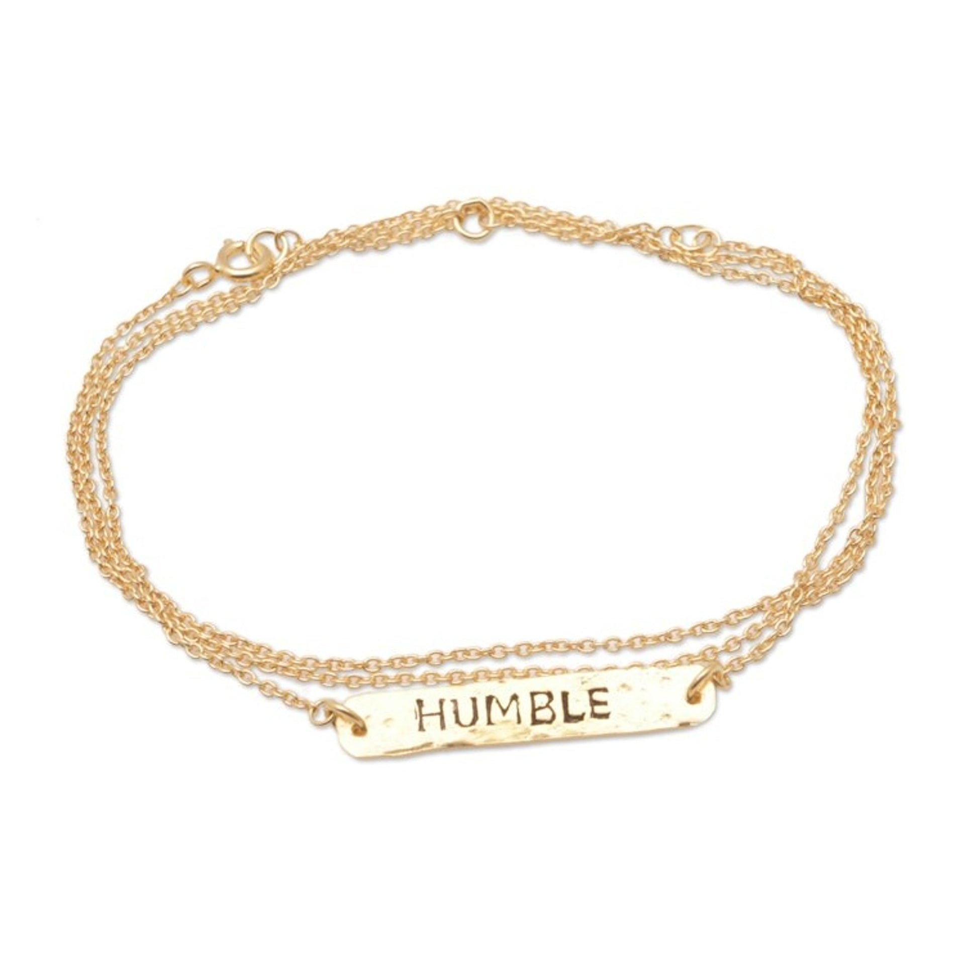18k Gold-Plated Wrap Pendant Bracelet Crafted in Bali 'Humble Golden'