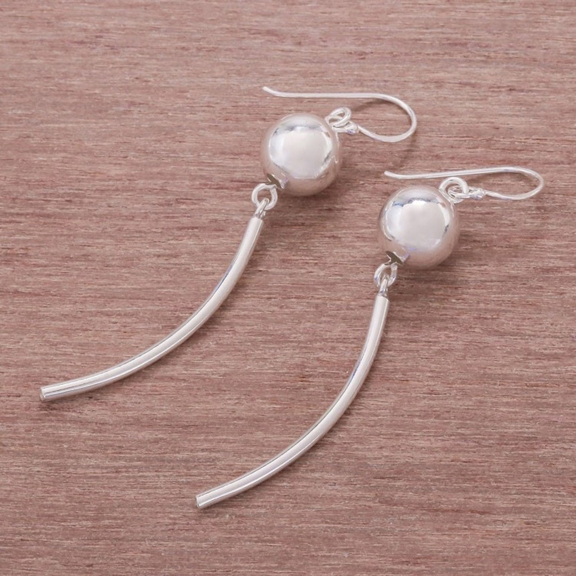 Handcrafted Sterling Silver Dangle Earrings from Thailand 'Swinging Song'