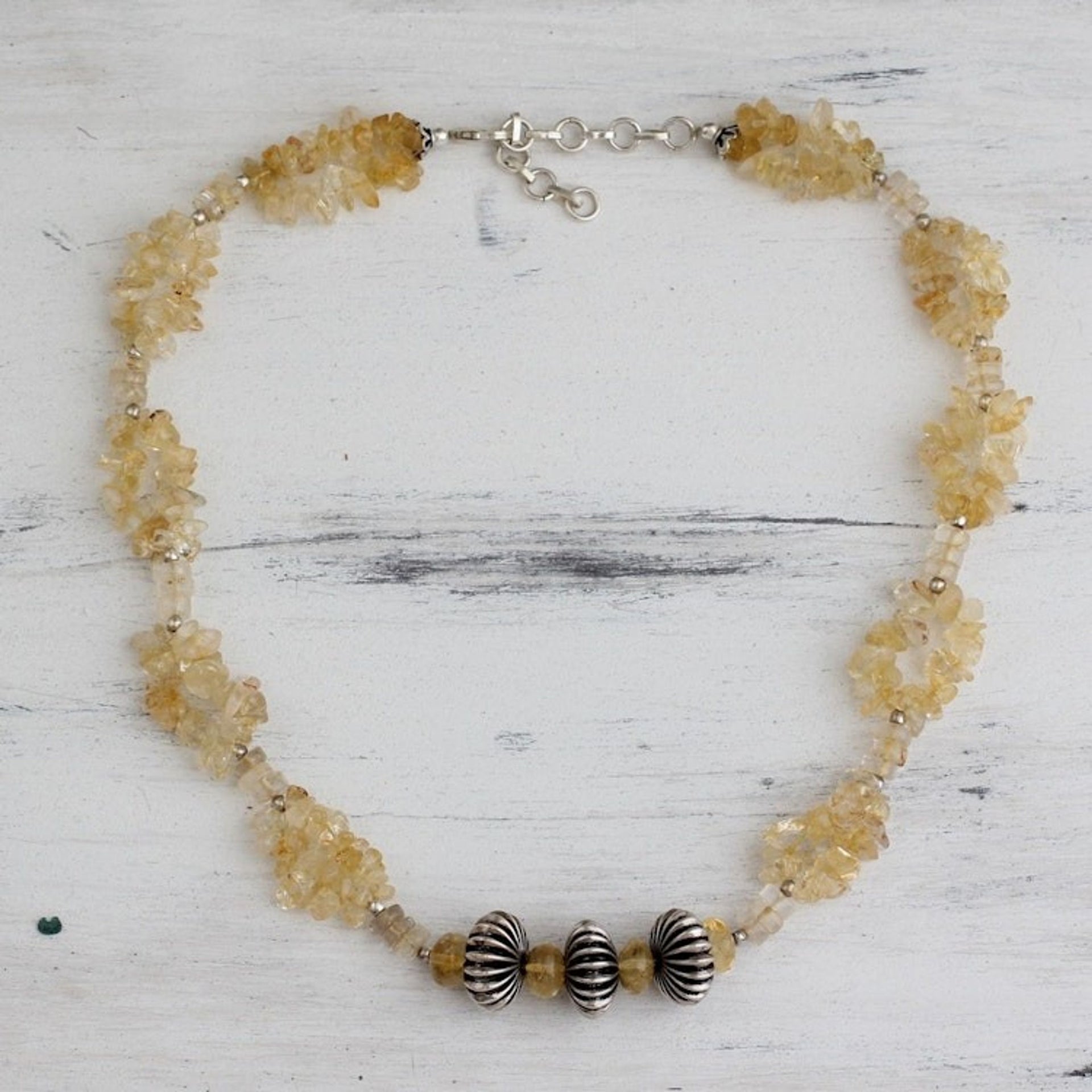 Citrine beaded necklace 'Sunlight Celebration'