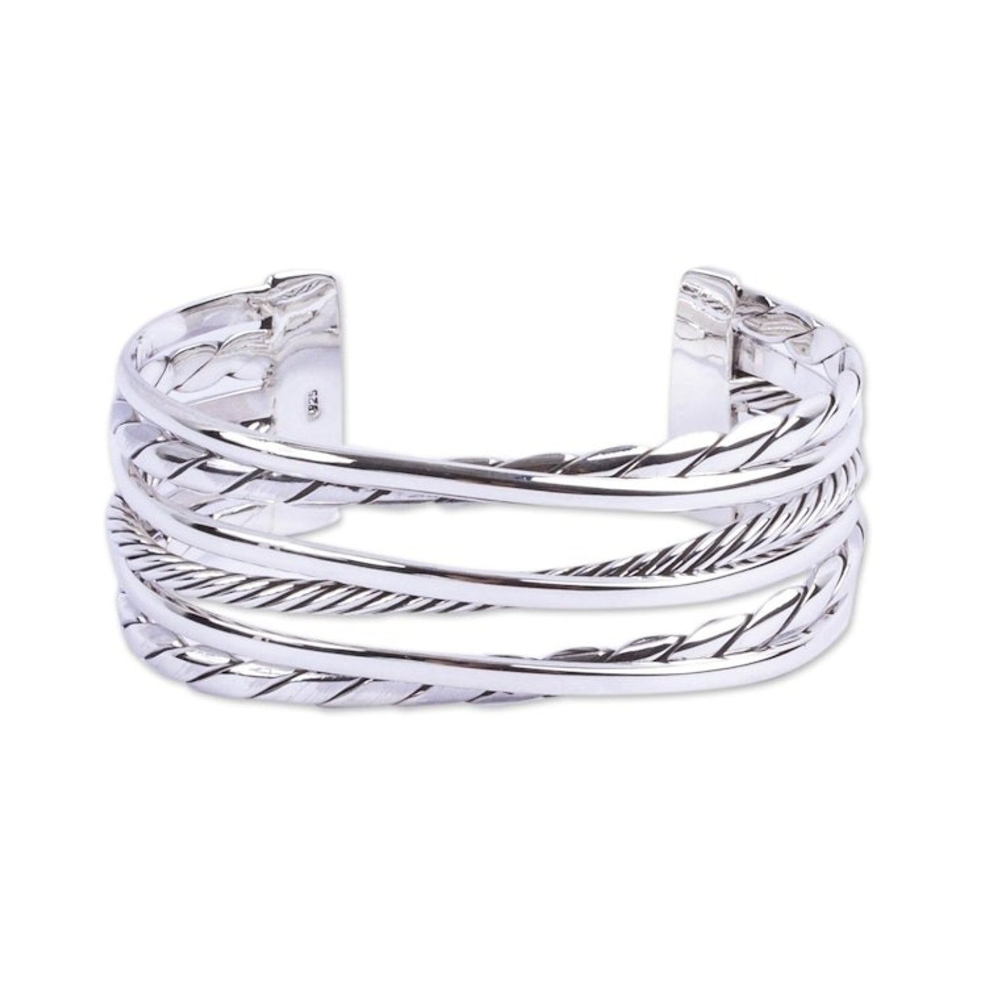 Hand Crafted Sterling Cuff Bracelet 'Taxco Twist'