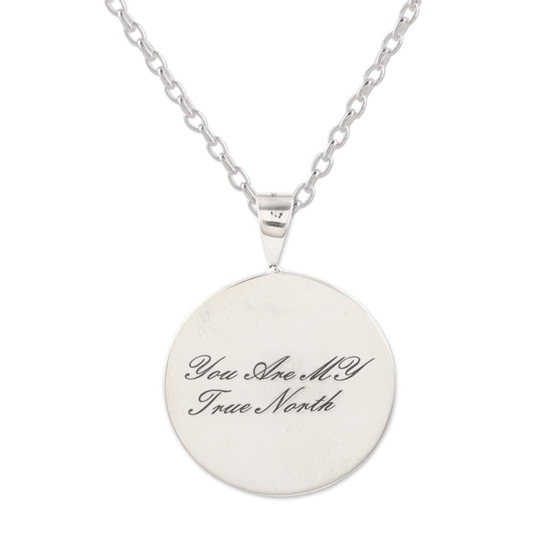 Hand Crafted Sterling Silver Pendant Necklace 'My True North'