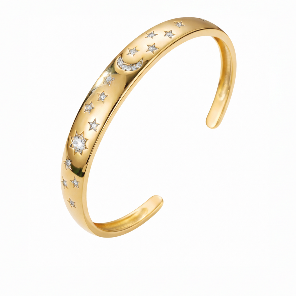 18k Gold-Plated Midnight Galaxy Inlaid Cuff