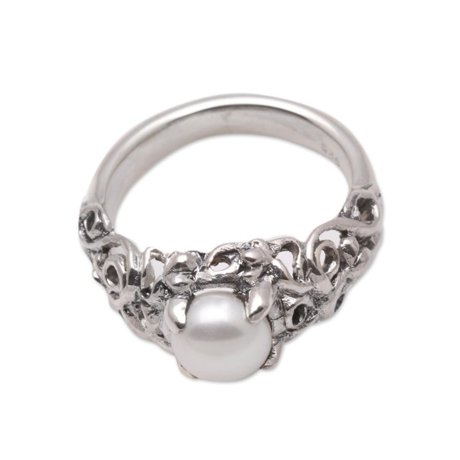 Hand Made Sterling Silver and Pearl Ring 'Majesty'