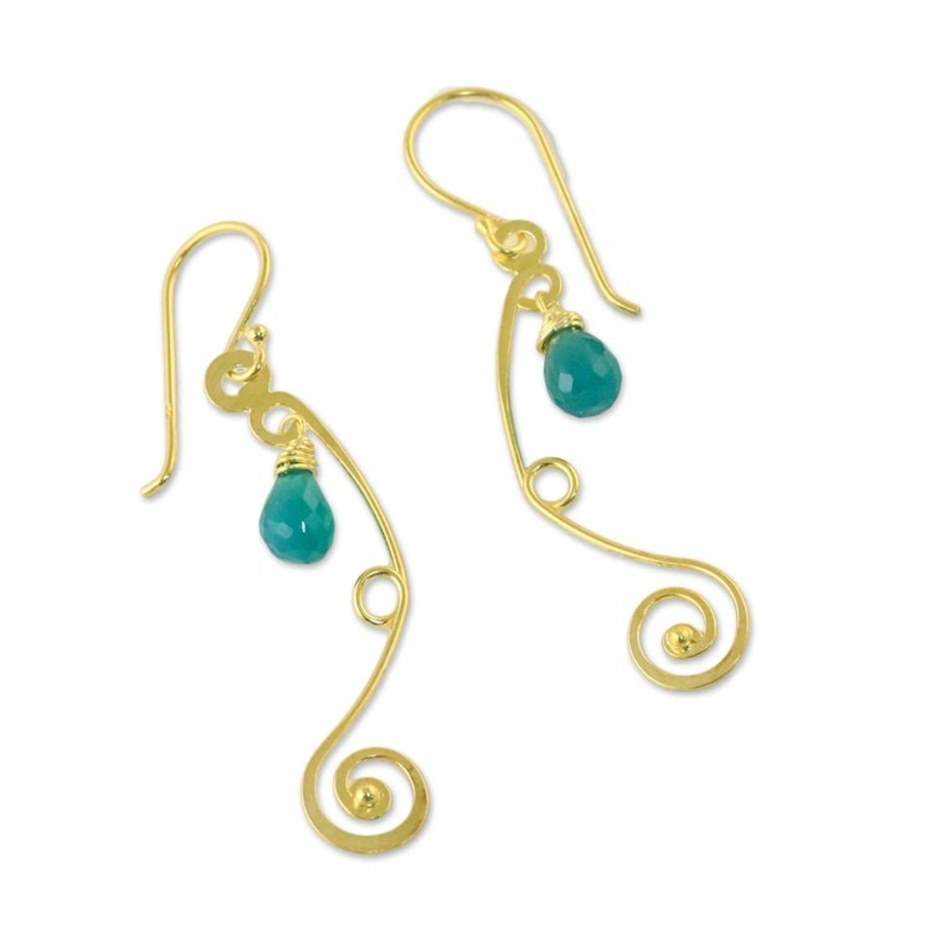 Gold vermeil chandelier earrings 'Jungle'