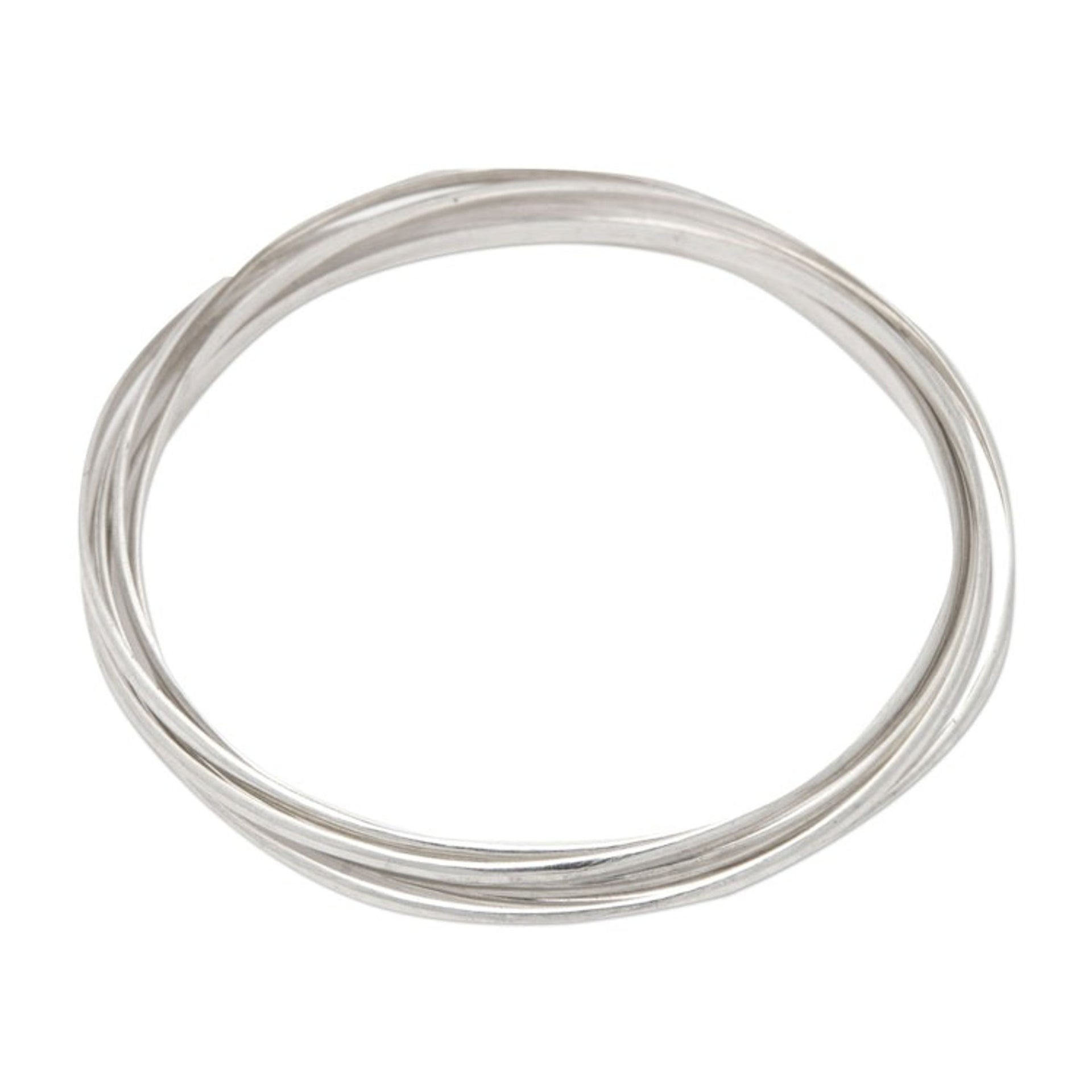 Modern Minimalist Polished Sterling Silver Bangle Bracelet 'Radiant Hoop'