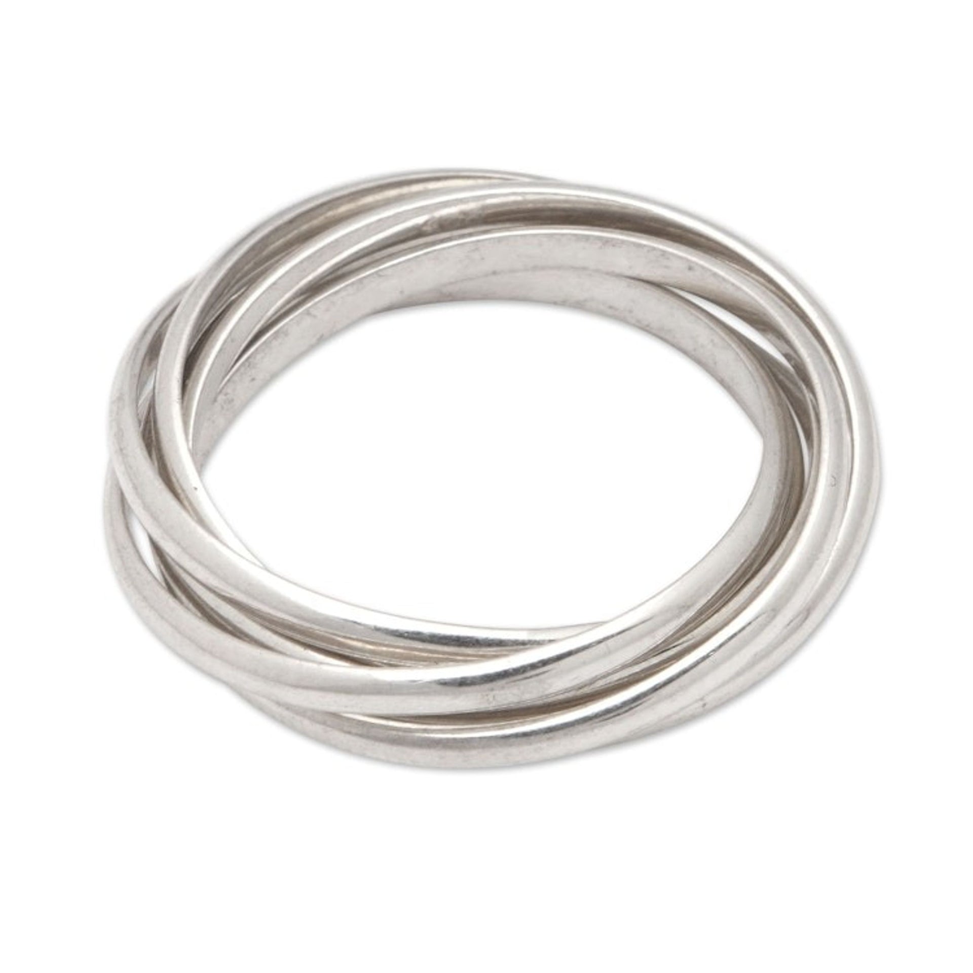 Modern Minimalist Polished Sterling Silver Band Ring 'Radiant Hoop'