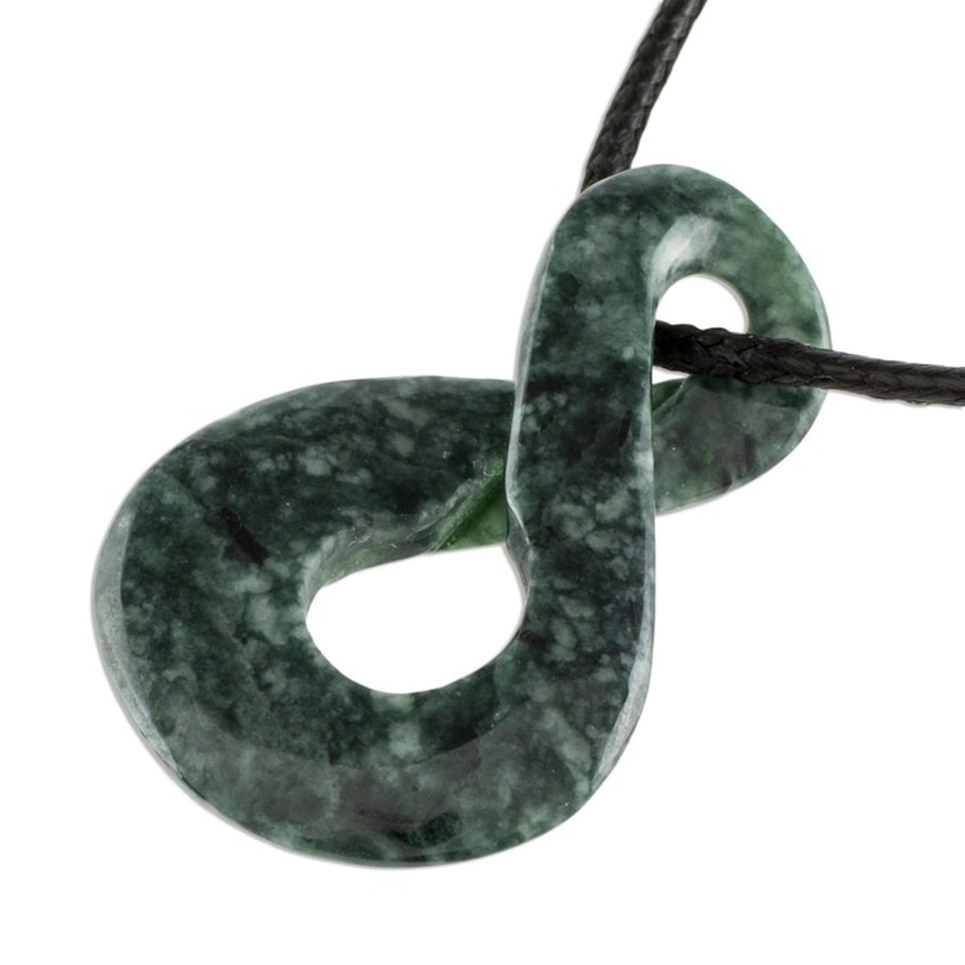 Infinity Symbol Green Jade Necklace 'Eternal Unity'