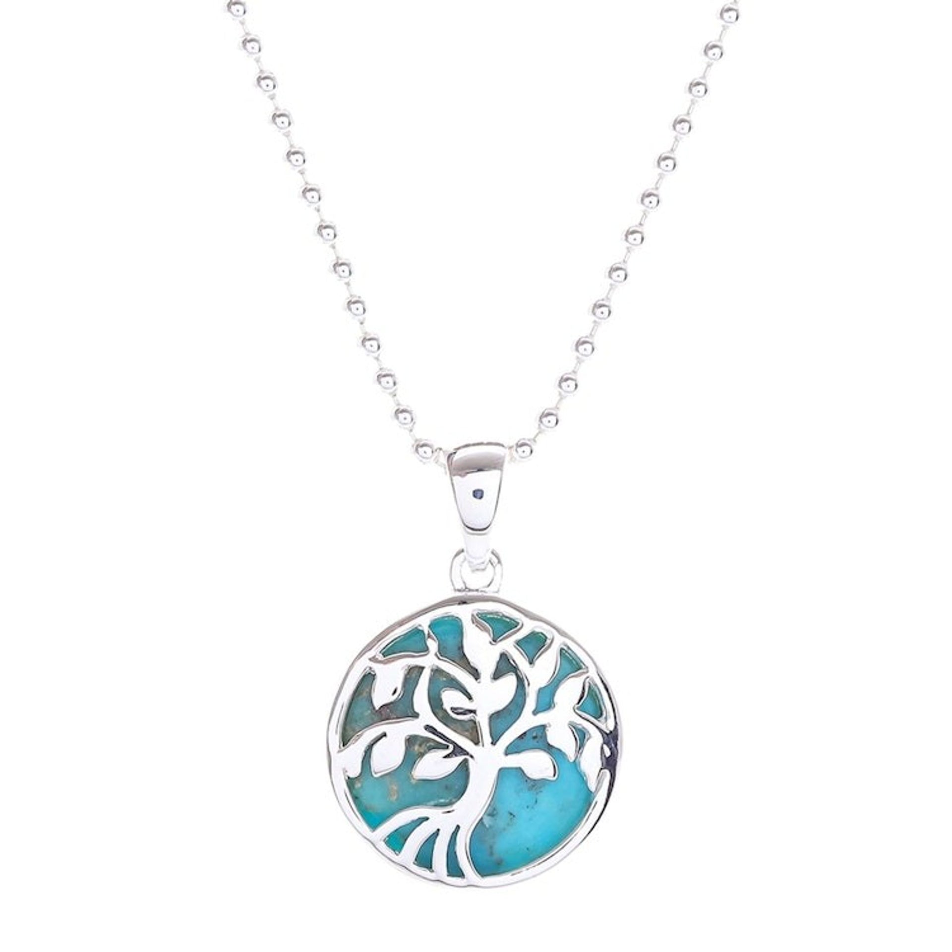 Hand Made Turquoise and Sterling Silver Necklace 'Miracle Tree'