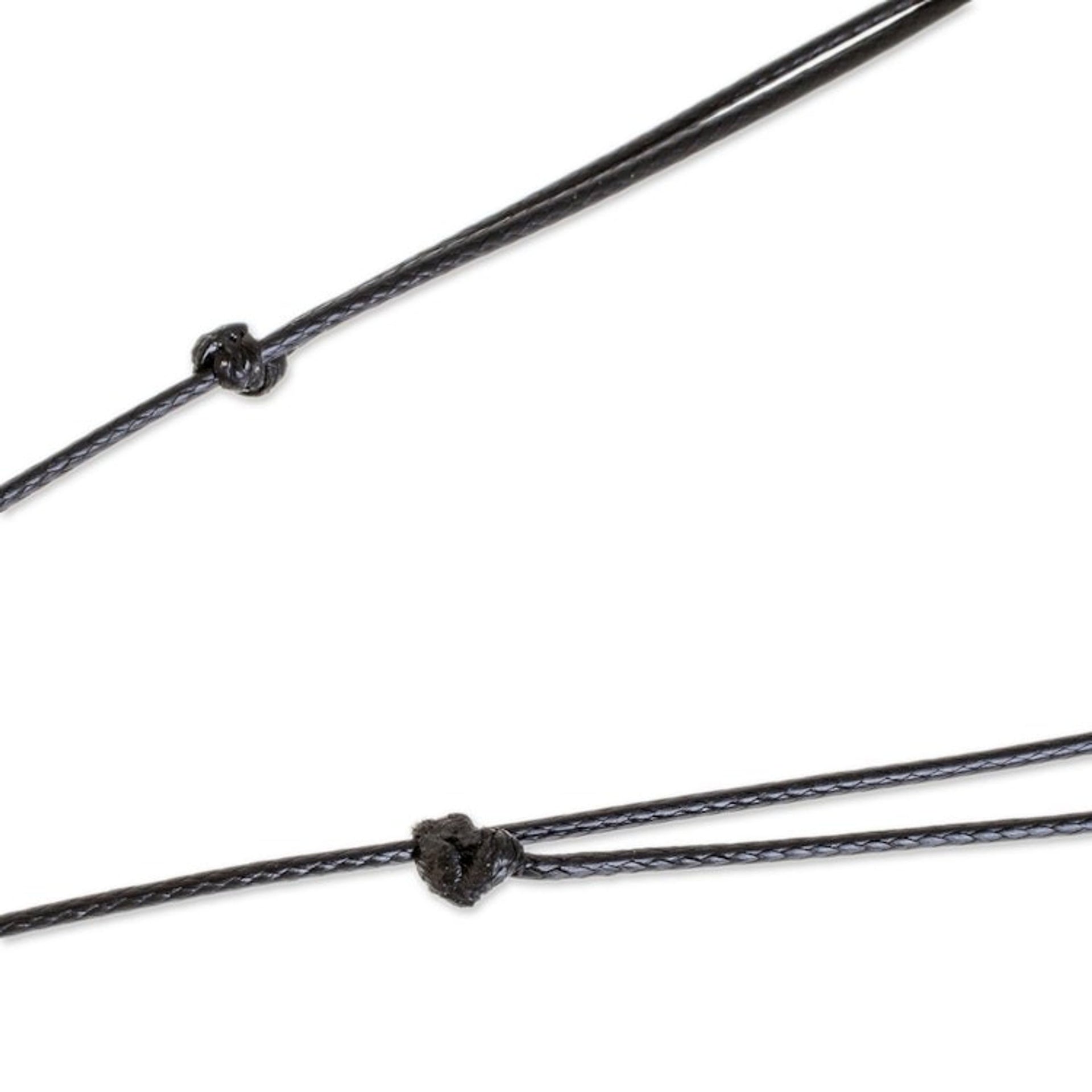 Faith-Themed Coconut Shell and Lava Stone Pendant Necklace 'Stay Faithful'