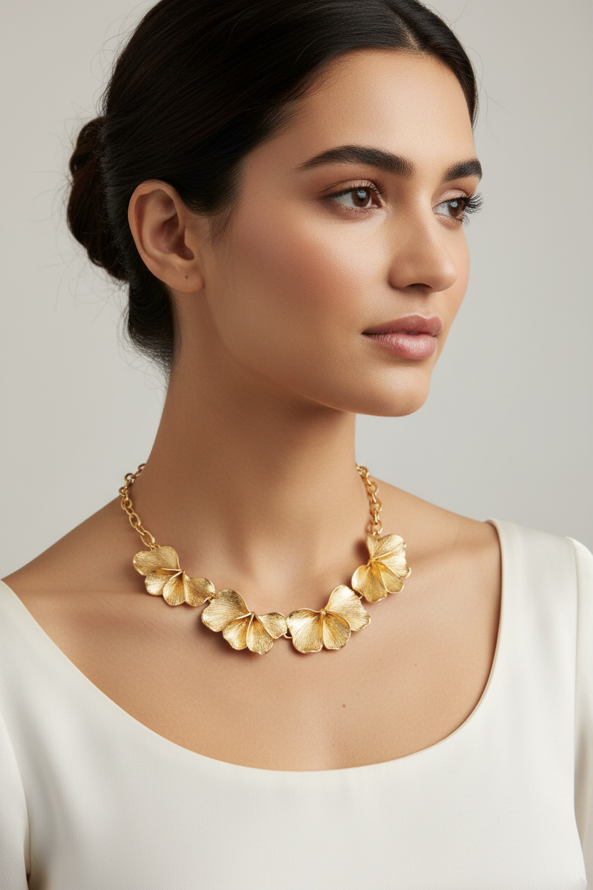 18k Gold-Plated Orchid Garden Necklace