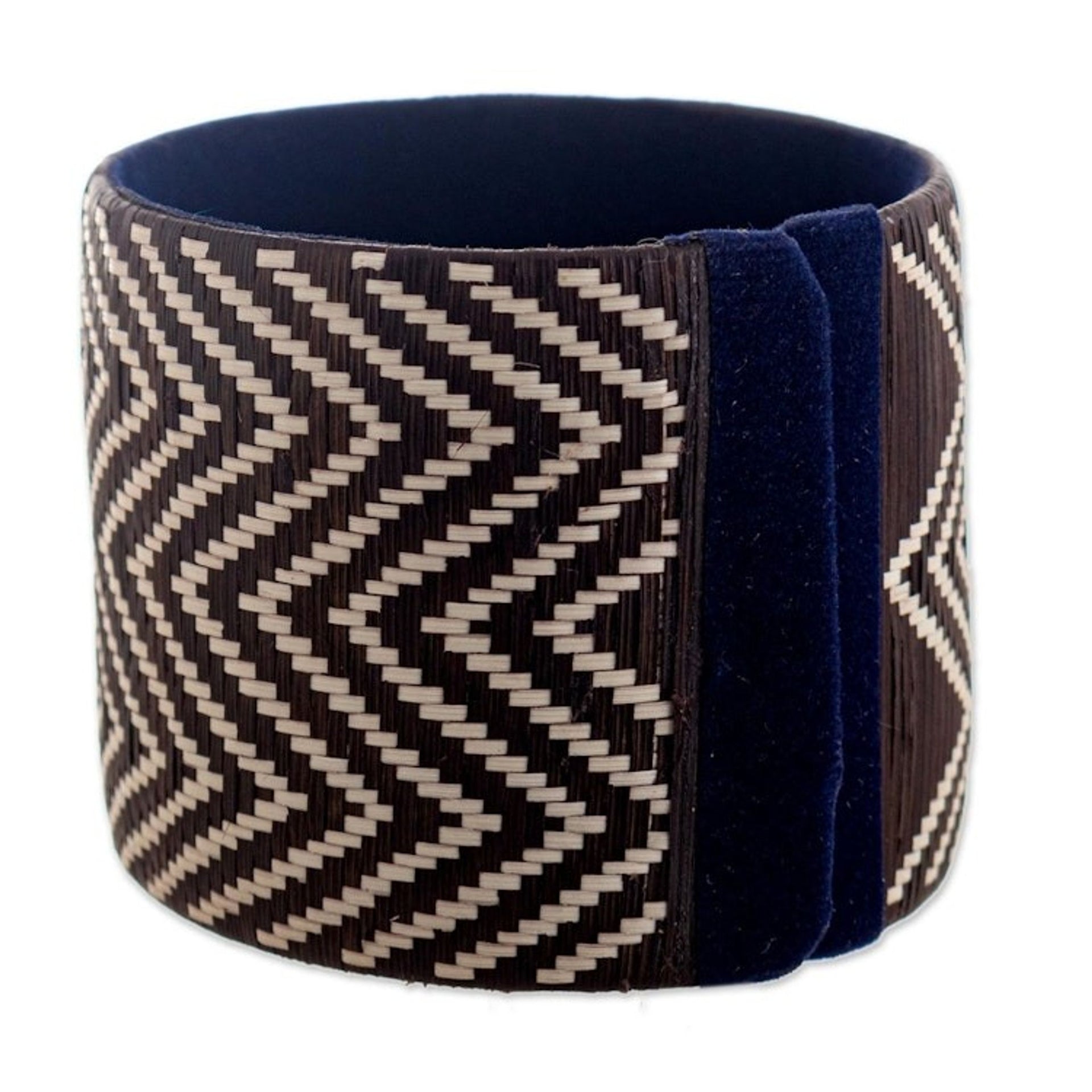 Handcrafted Natural Fiber Cuff Bracelet 'Coffee Trails'