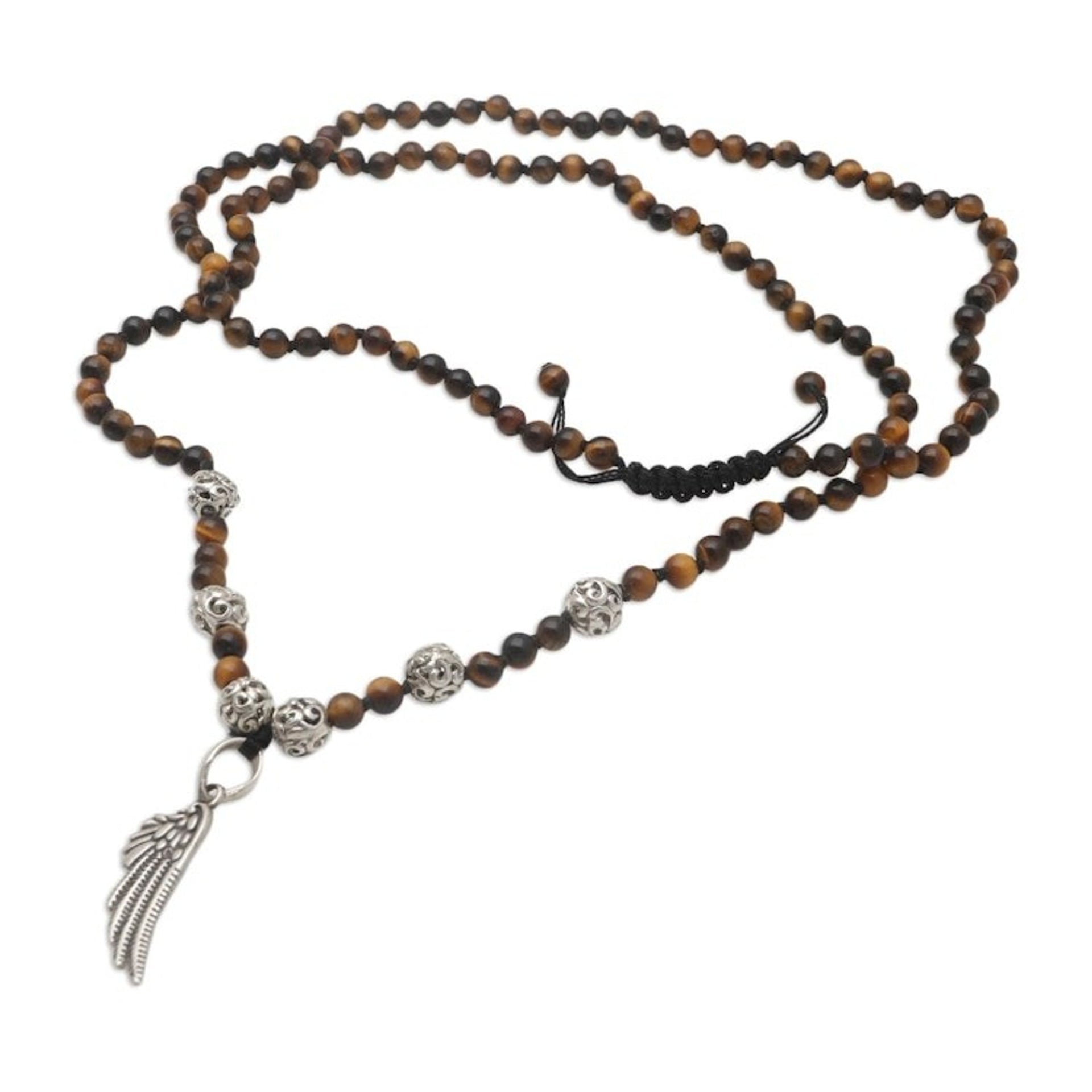 Tiger's Eye and Sterling Silver Pendant Necklace 'Earth Angel'