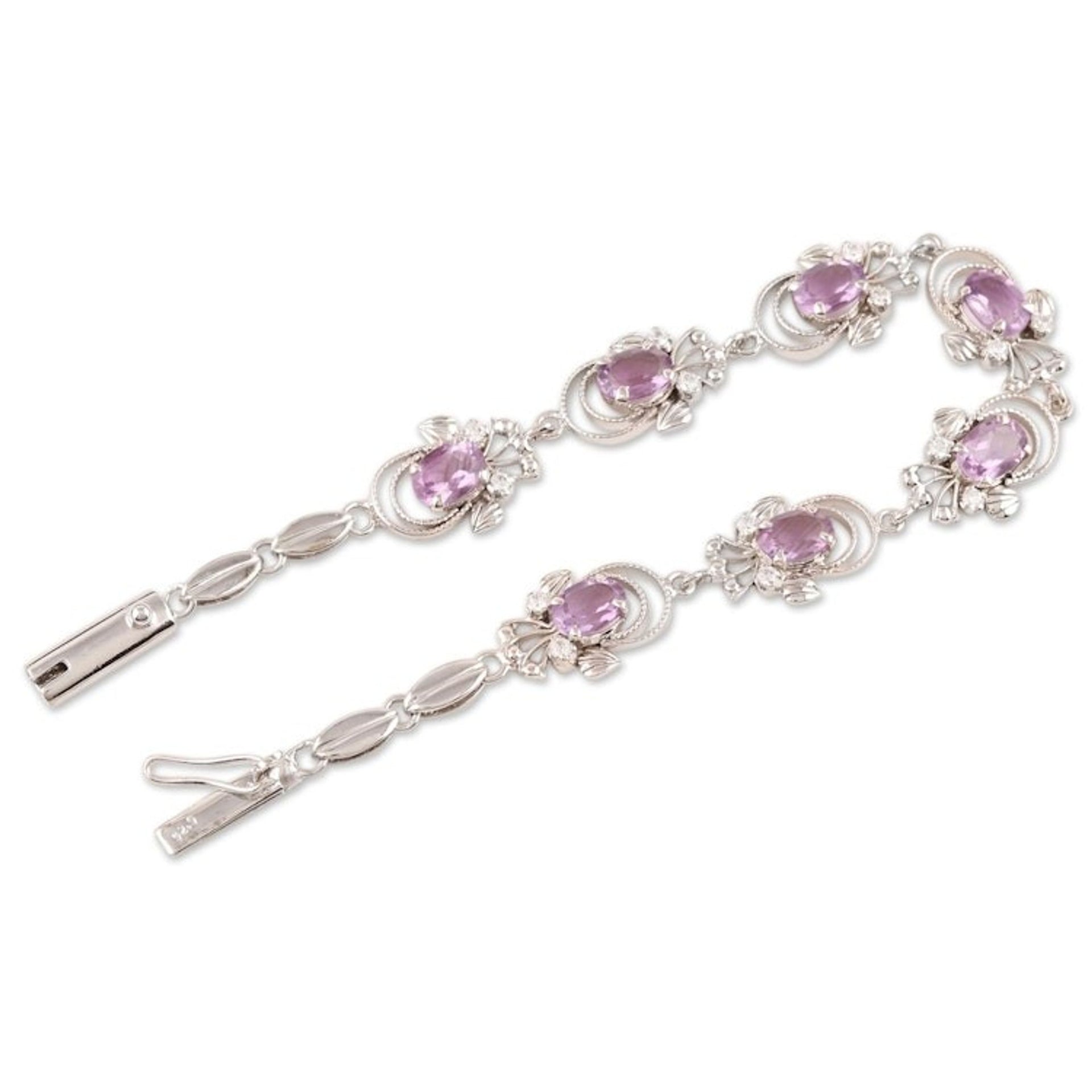 Amethyst bracelet 'Mystical Butterflies'