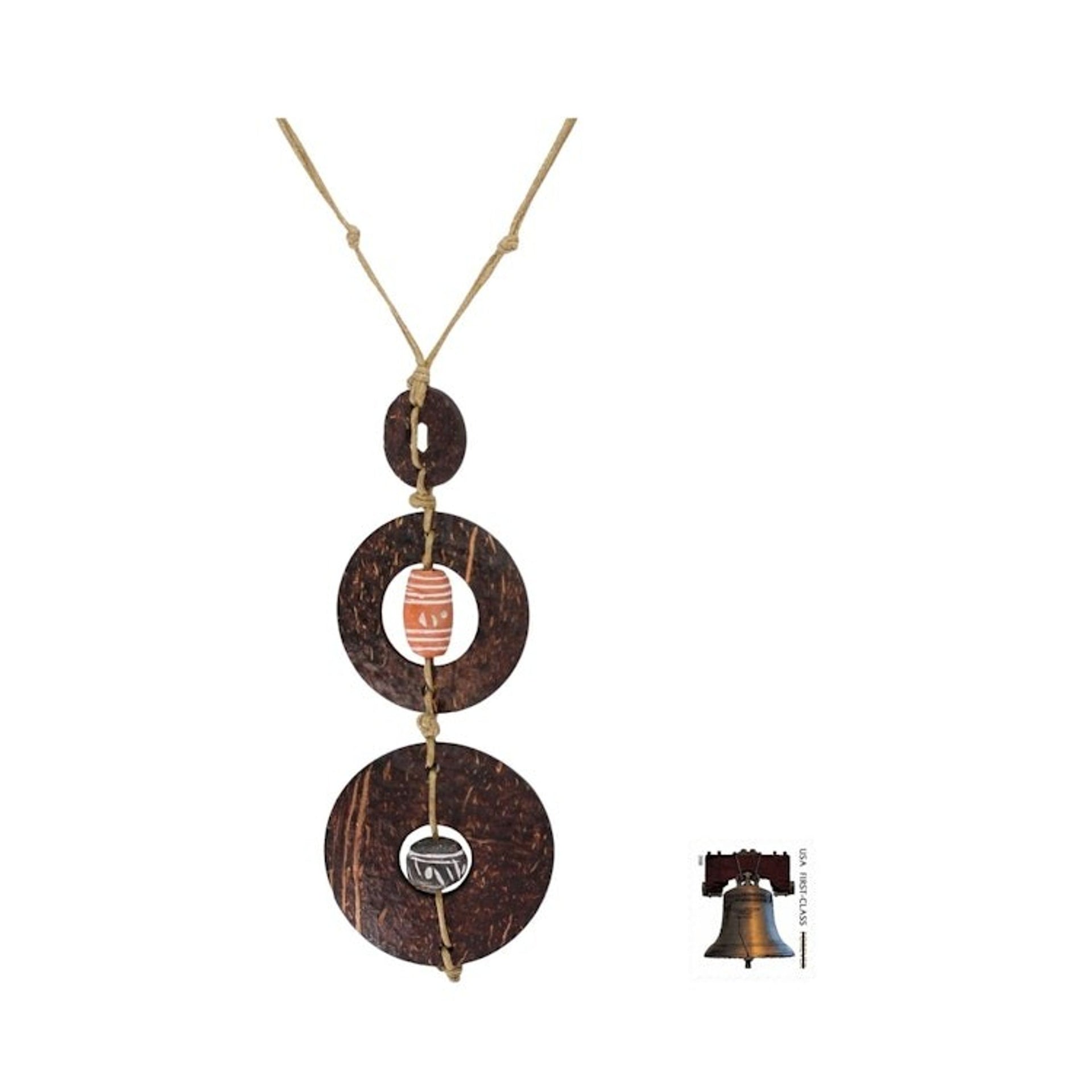 Coconut Shell Pendant Necklace 'Bold Africa'