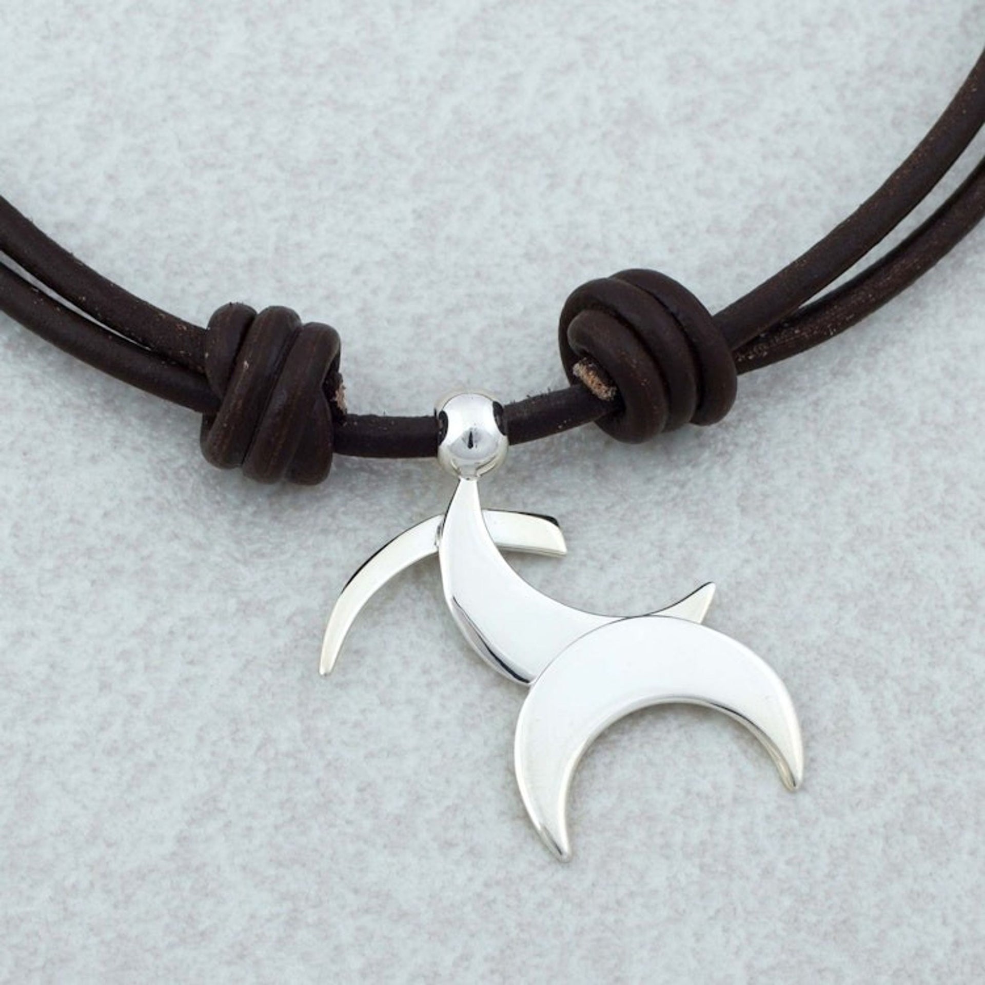 Taxco Sterling Silver Sagittarius Mexican Pendant Necklace 'Sagittarius Moon'