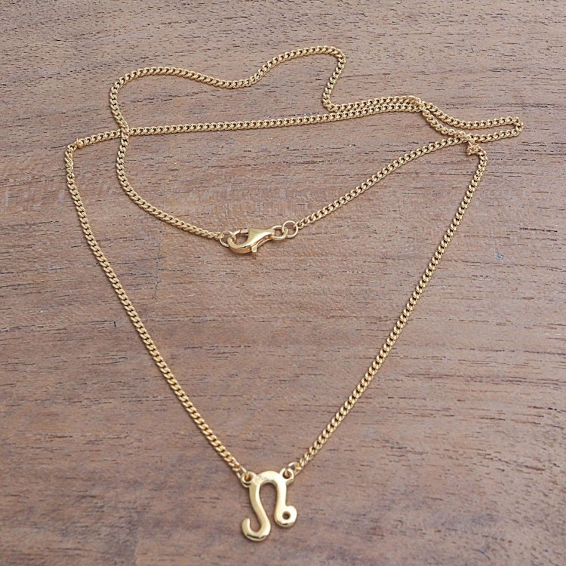 18k Gold Plated Sterling Silver Leo Pendant Necklace 'Golden Leo'