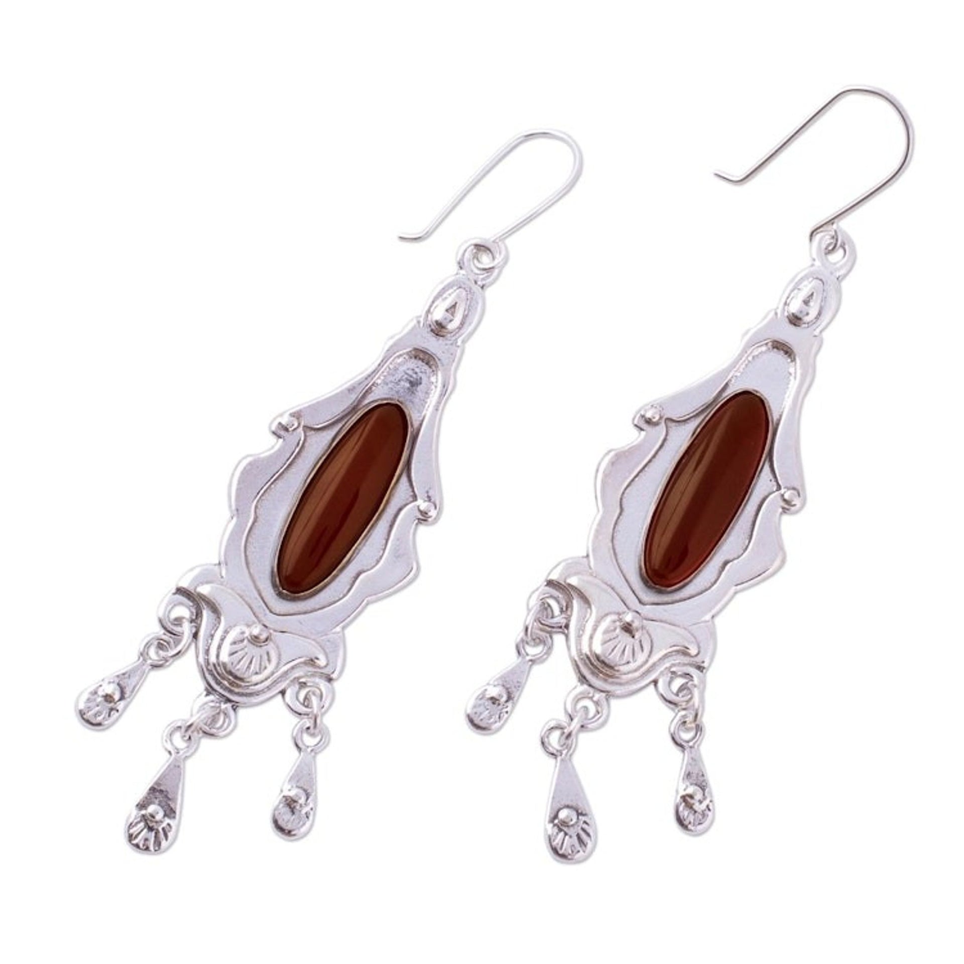 Carnelian chandelier earrings 'History's Promise'