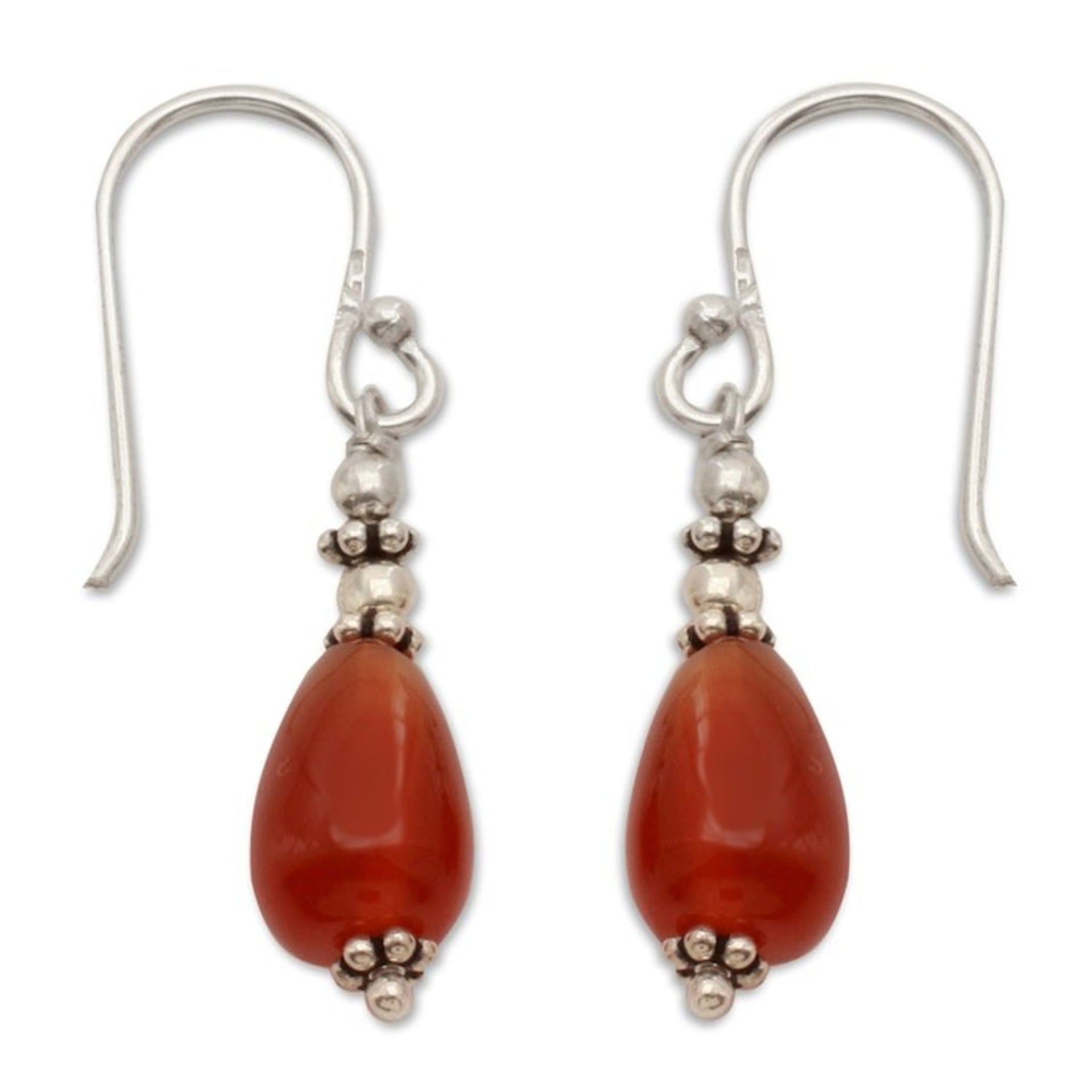 Carnelian dangle earrings 'Fire'