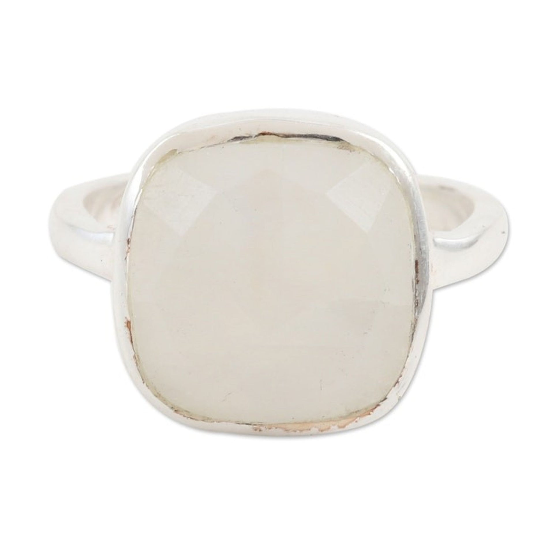 Sterling Silver and Rainbow Moonstone Cocktail Ring 'Misty Poetry'
