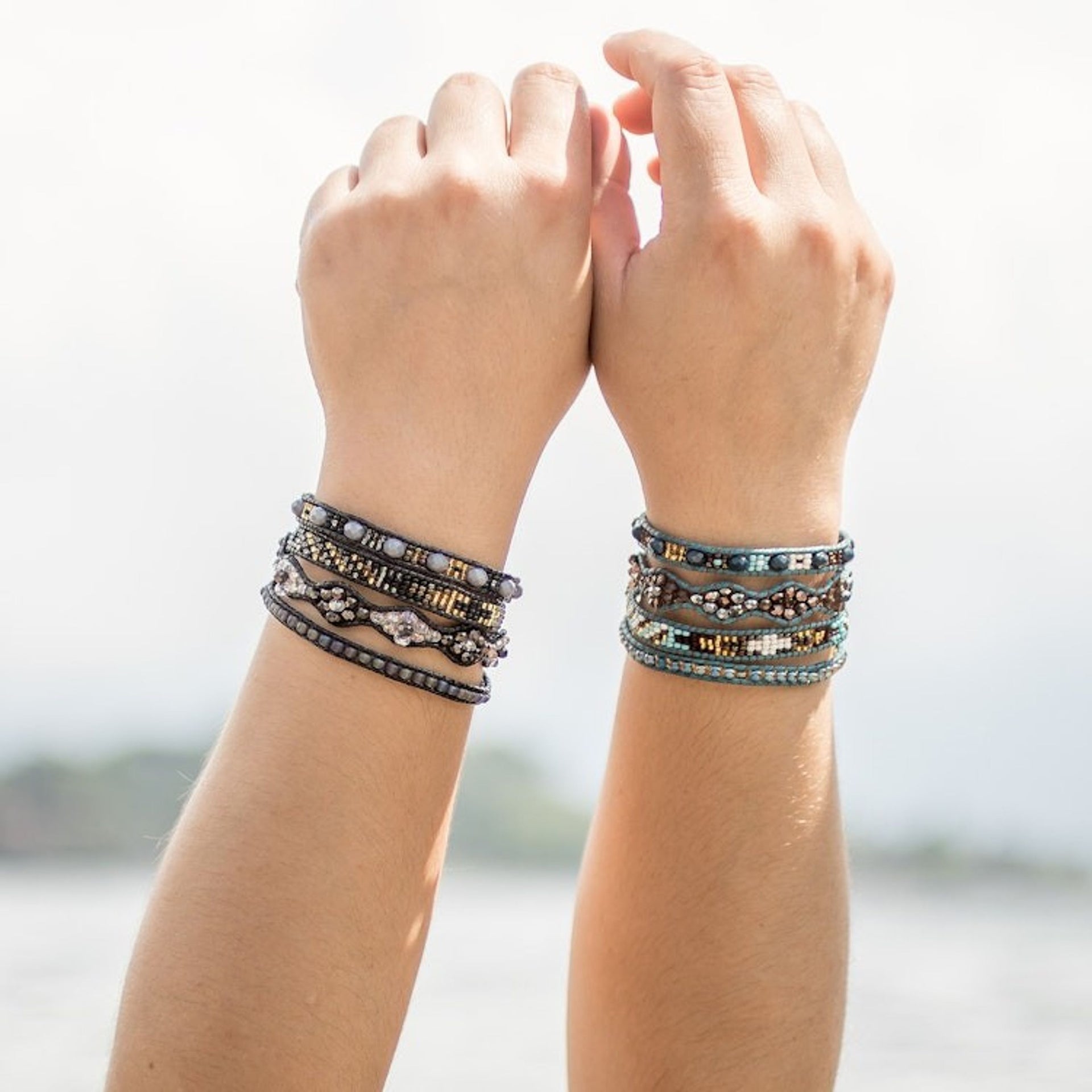 Handcrafted Beaded Positive Energy Long Wrap Bracelets 'Compassion and Guidance'