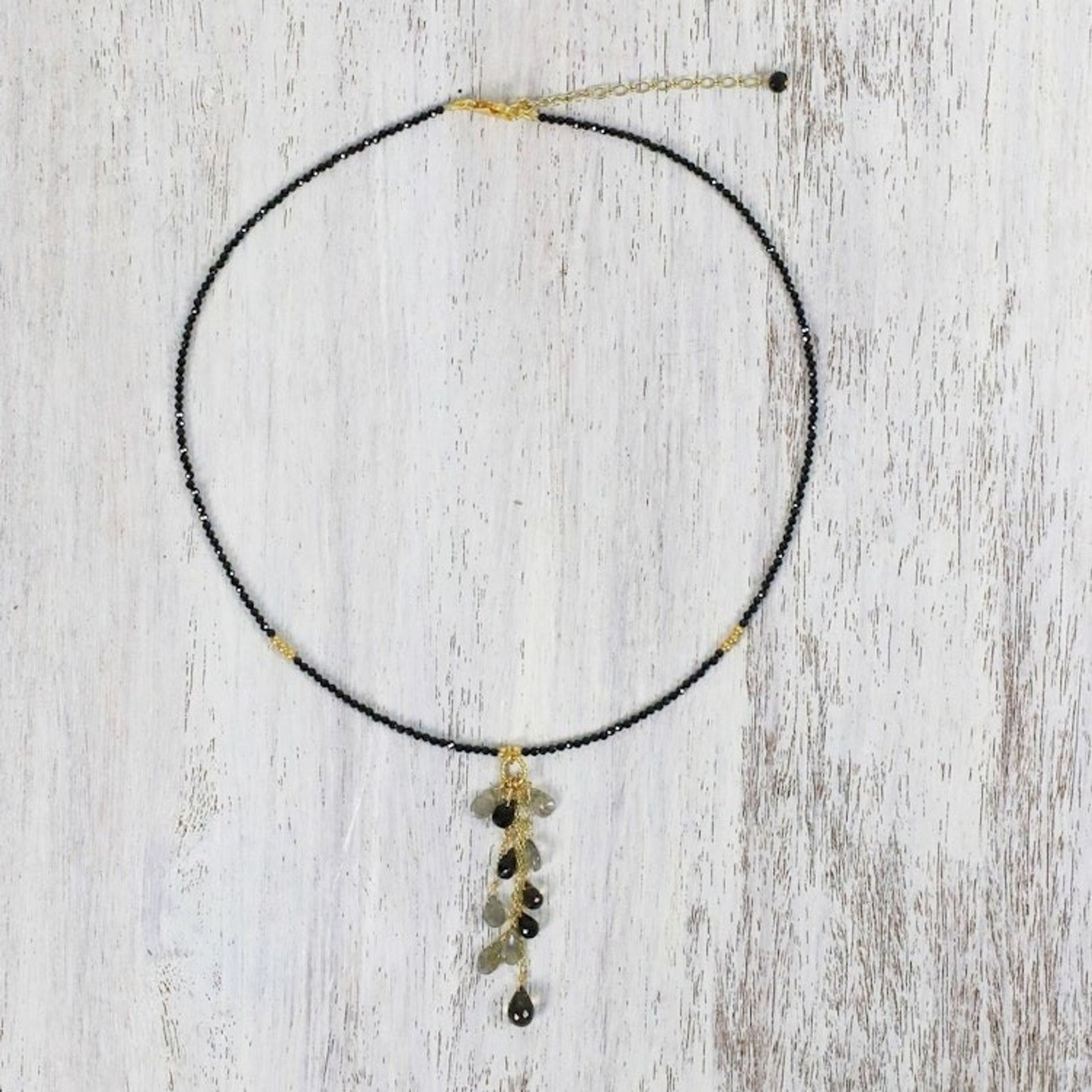 Multi-Gemstone Beaded Pendant Necklace from Thailand 'Beautiful Cavern'