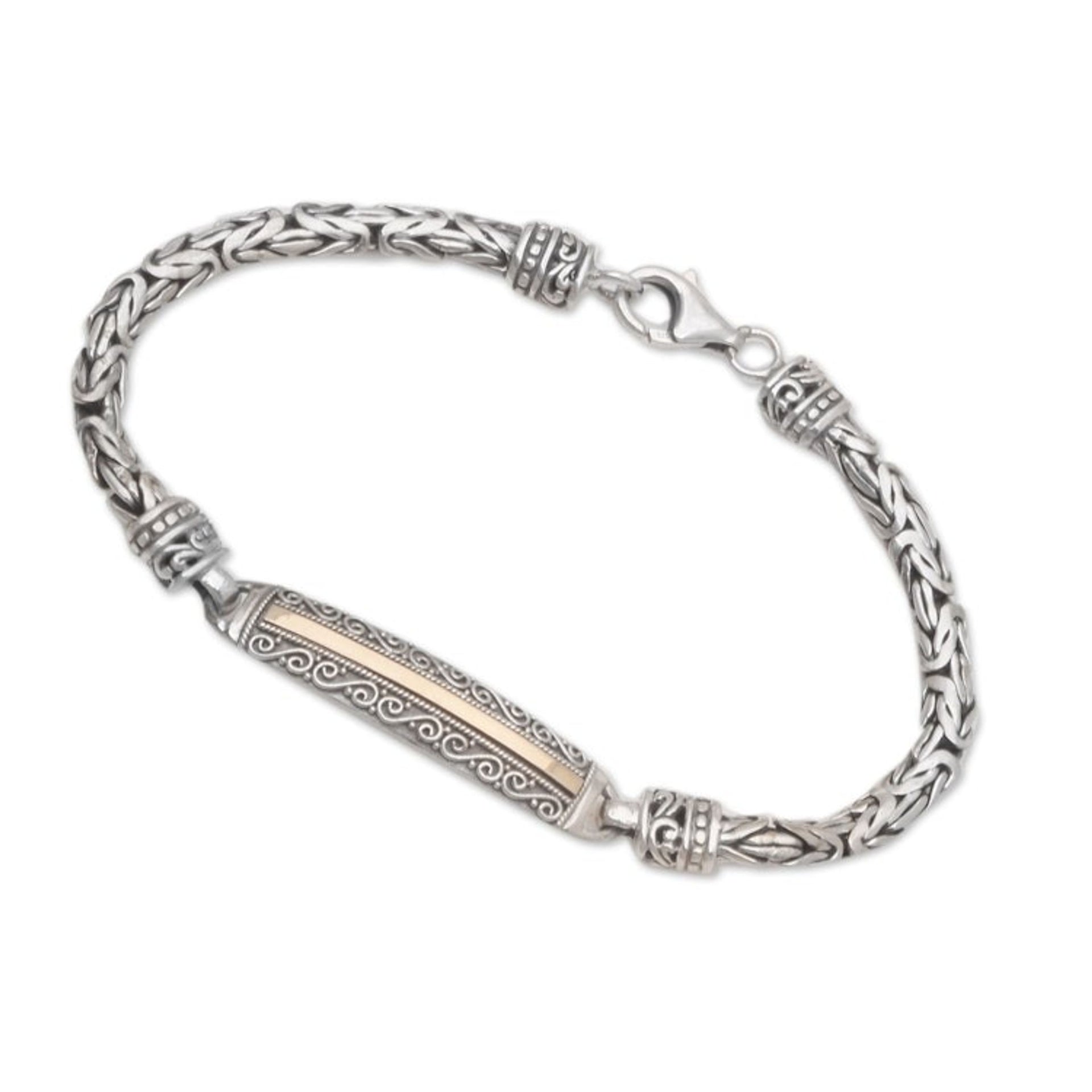 Artisan Crafted Gold-Plated Pendant Bracelet 'See the Future'