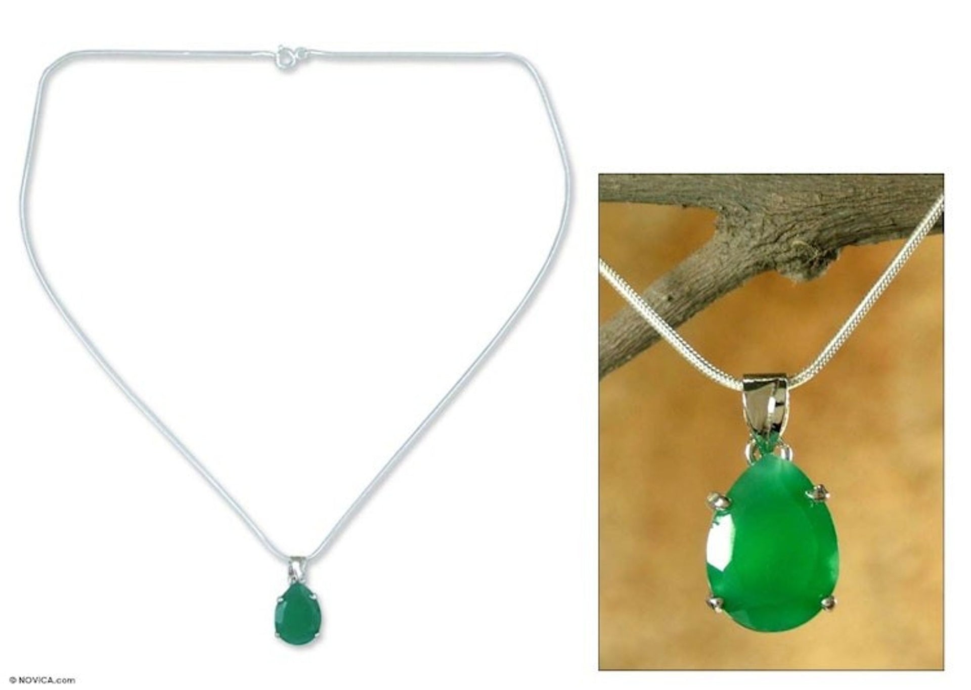 Sterling silver pendant necklace 'Life'