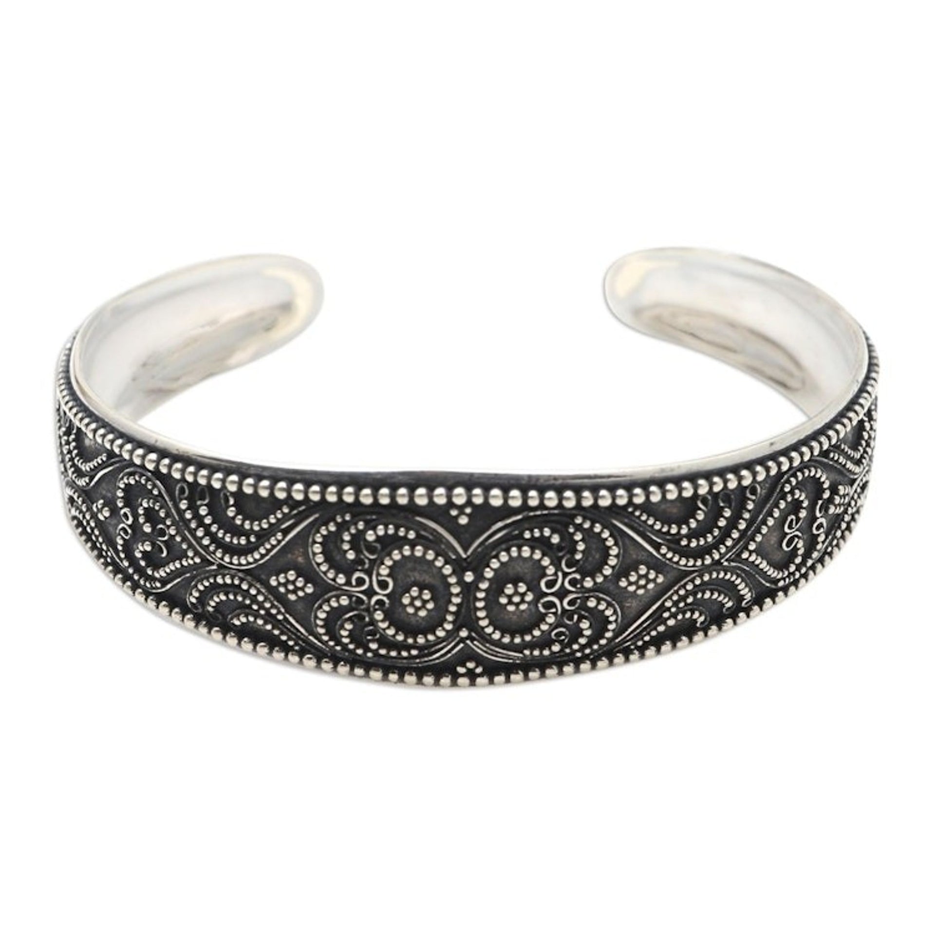 Artisan Crafted Sterling Silver Cuff Bracelet from Bali 'Decadent Dreams'