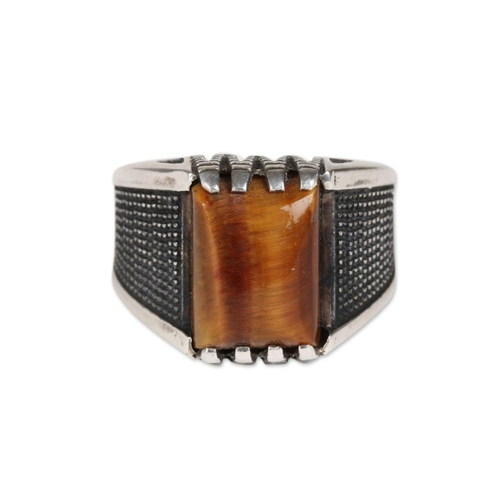 Men's Tiger's Eye Ring Crafted in India 'Bold Strength'