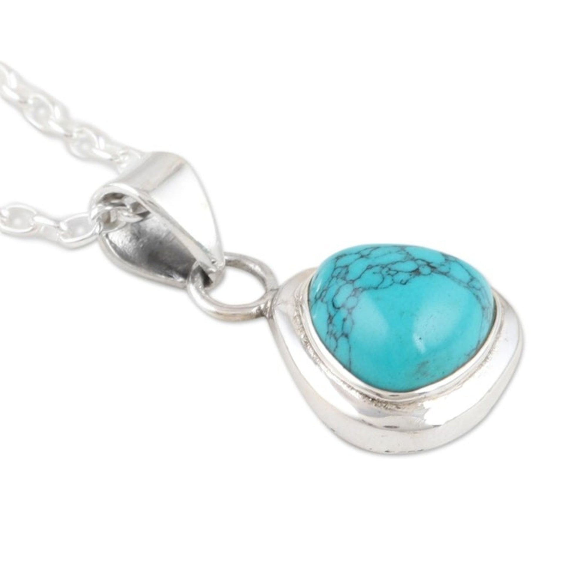 Hand Made Indian Sterling Silver Pendant Necklace 'Sky Realm'