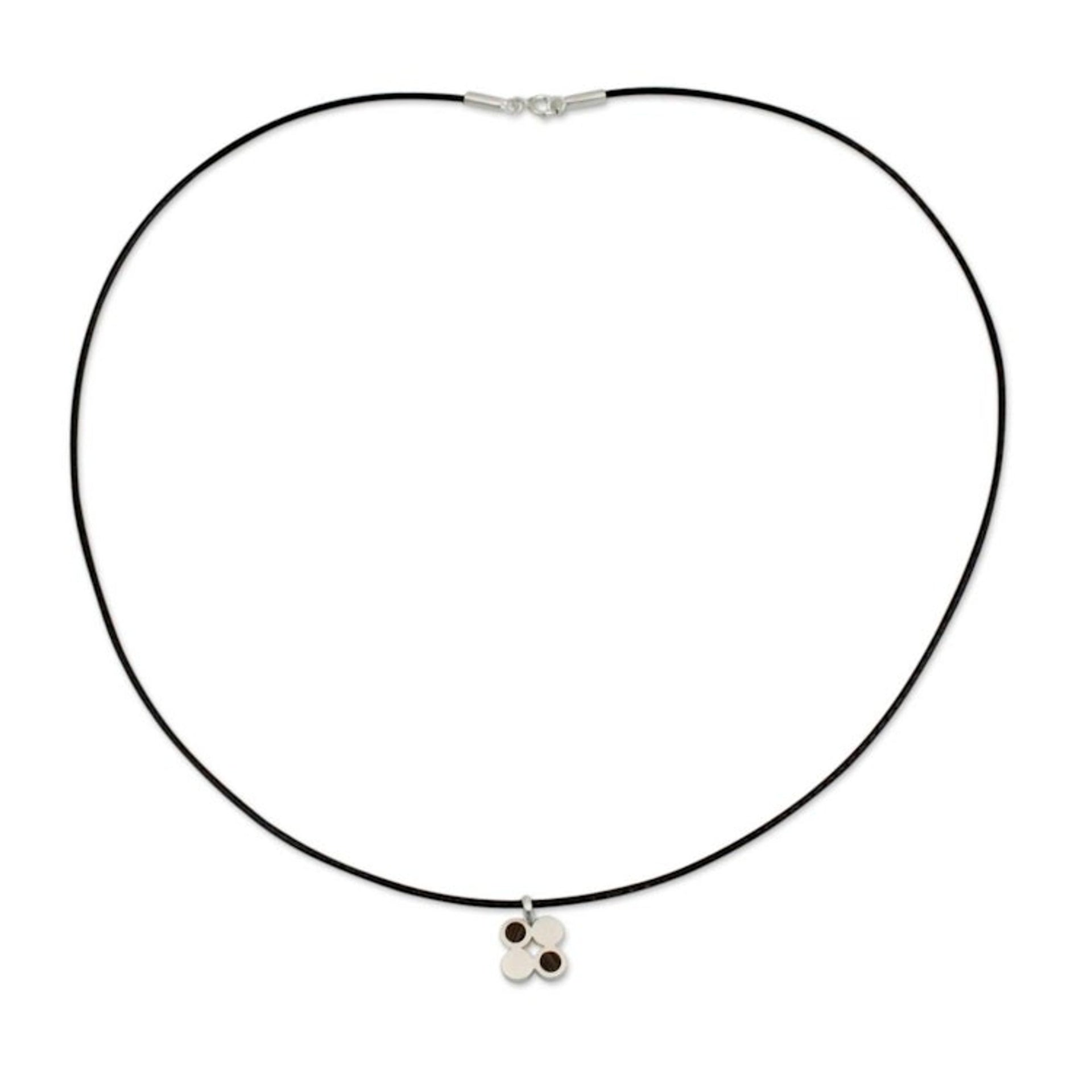 Modern Thai Wood Inlay Men's Necklace 'For Nature'