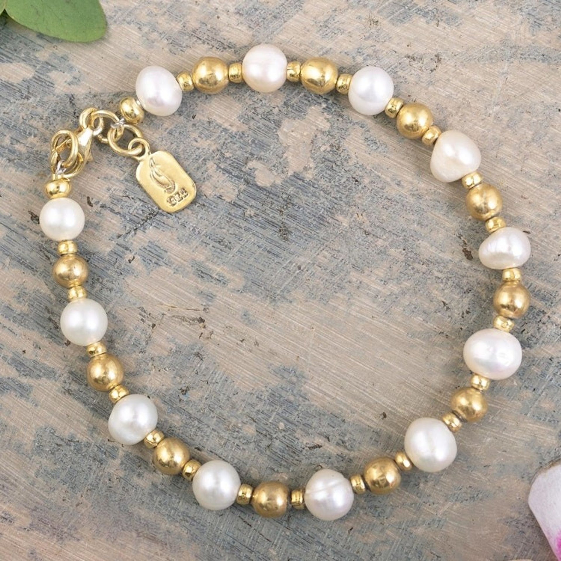 Beaded Bracelet with Cultured Pearl 'Leading Lady'
