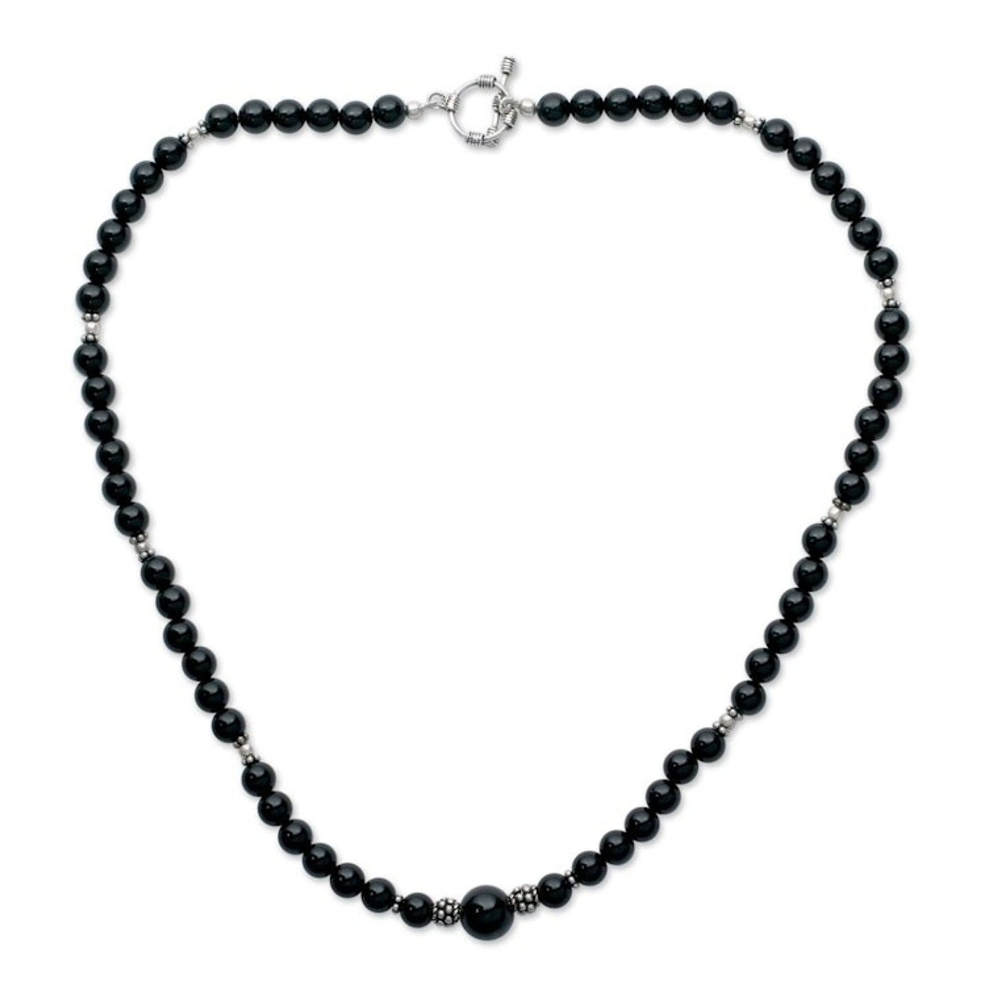 Onyx strand necklace 'Kerala Night'