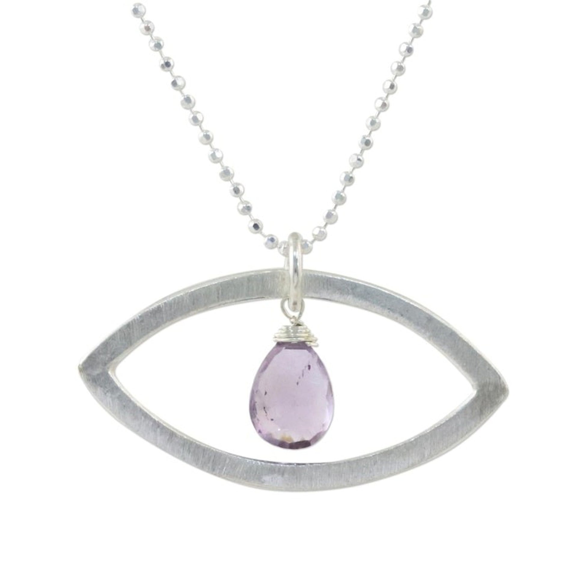 Amethyst pendant necklace 'Mystical Ellipse'