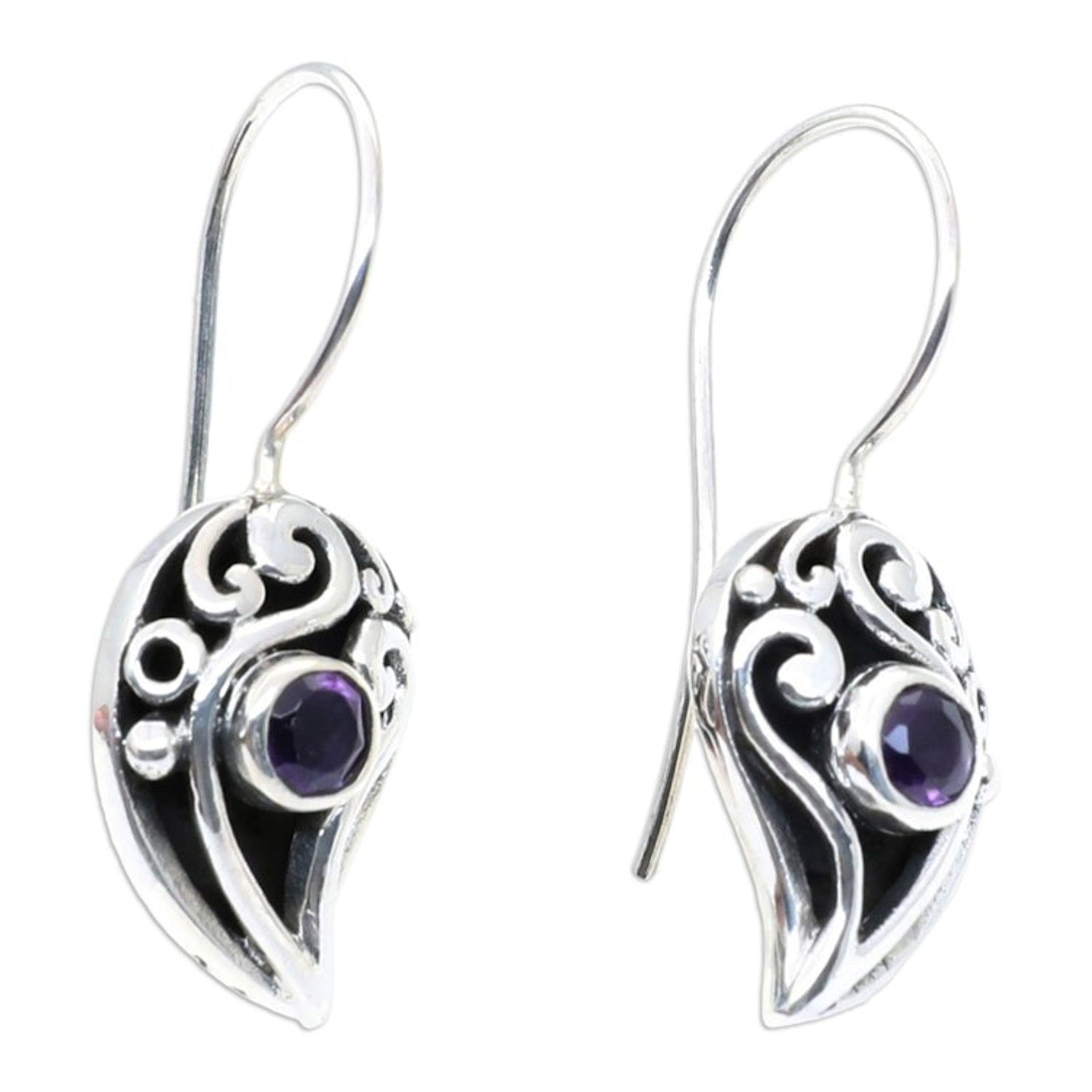 Amethyst drop earrings 'Dancing Dewdrops'