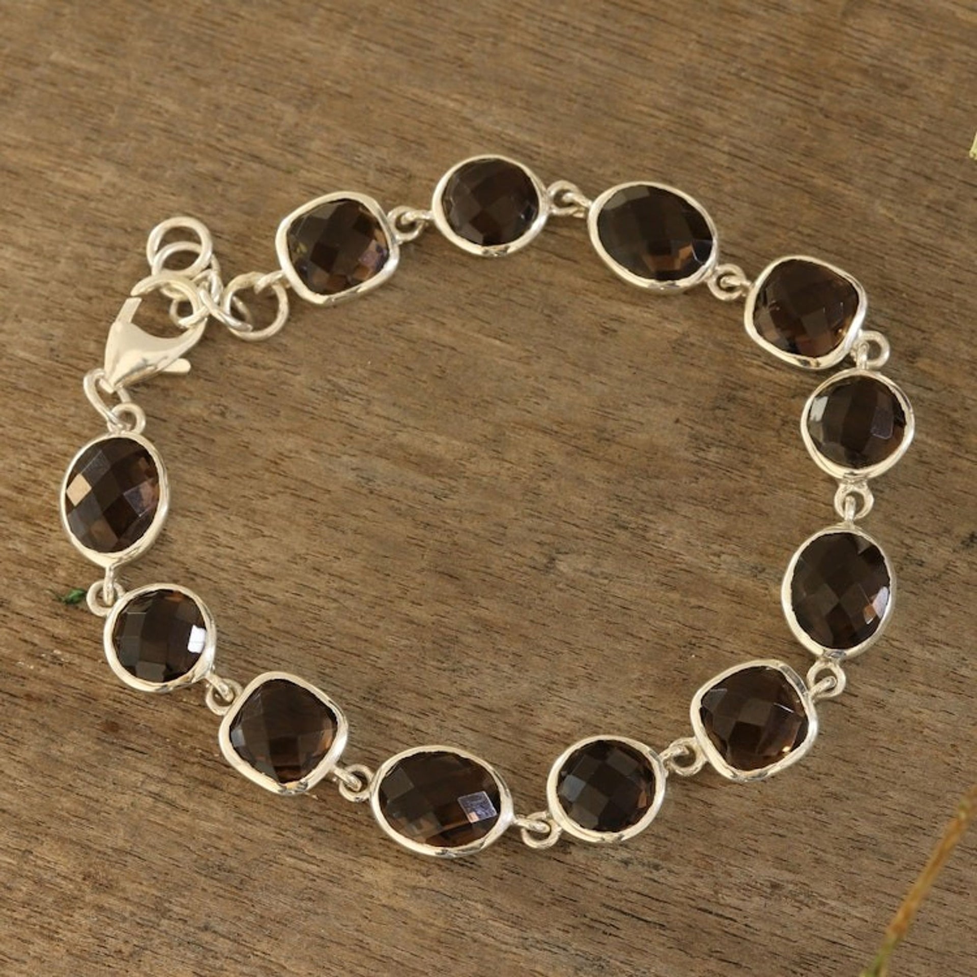 31.5-Carat Smoky Quartz Link Bracelet from India 'Dazzling Princess'