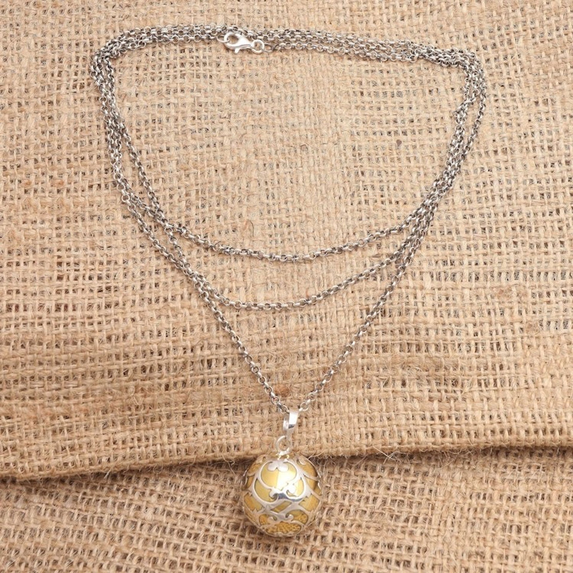 Bali Harmony Ball Necklace Handcrafted of Sterling Silver 'Becoming'