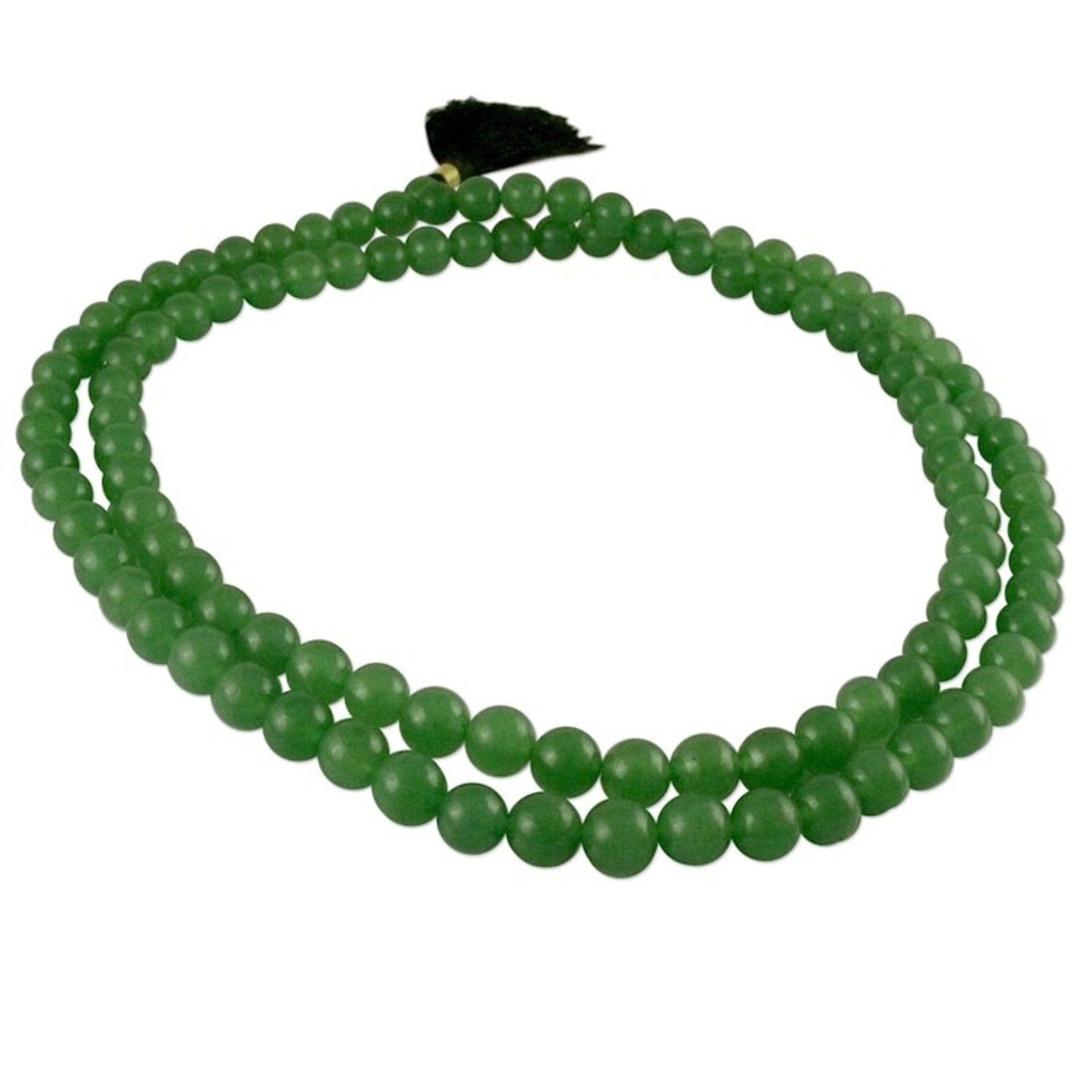 Prayer Beads Aventurine Jap Mala Necklace from India 'Pray'