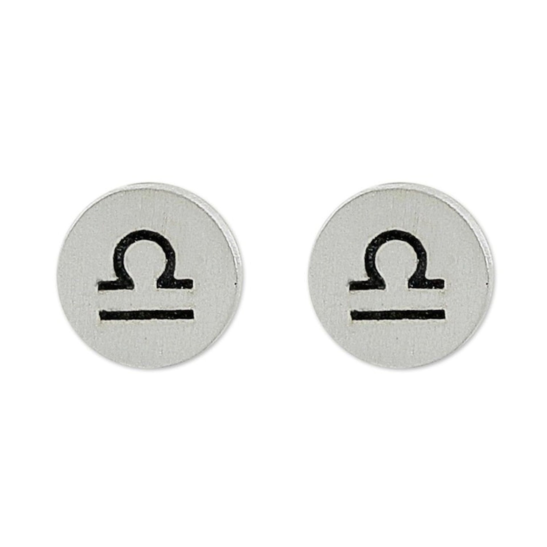 Sterling Libra Capricorn Stud Earrings from Thailand 'Satin Libra'